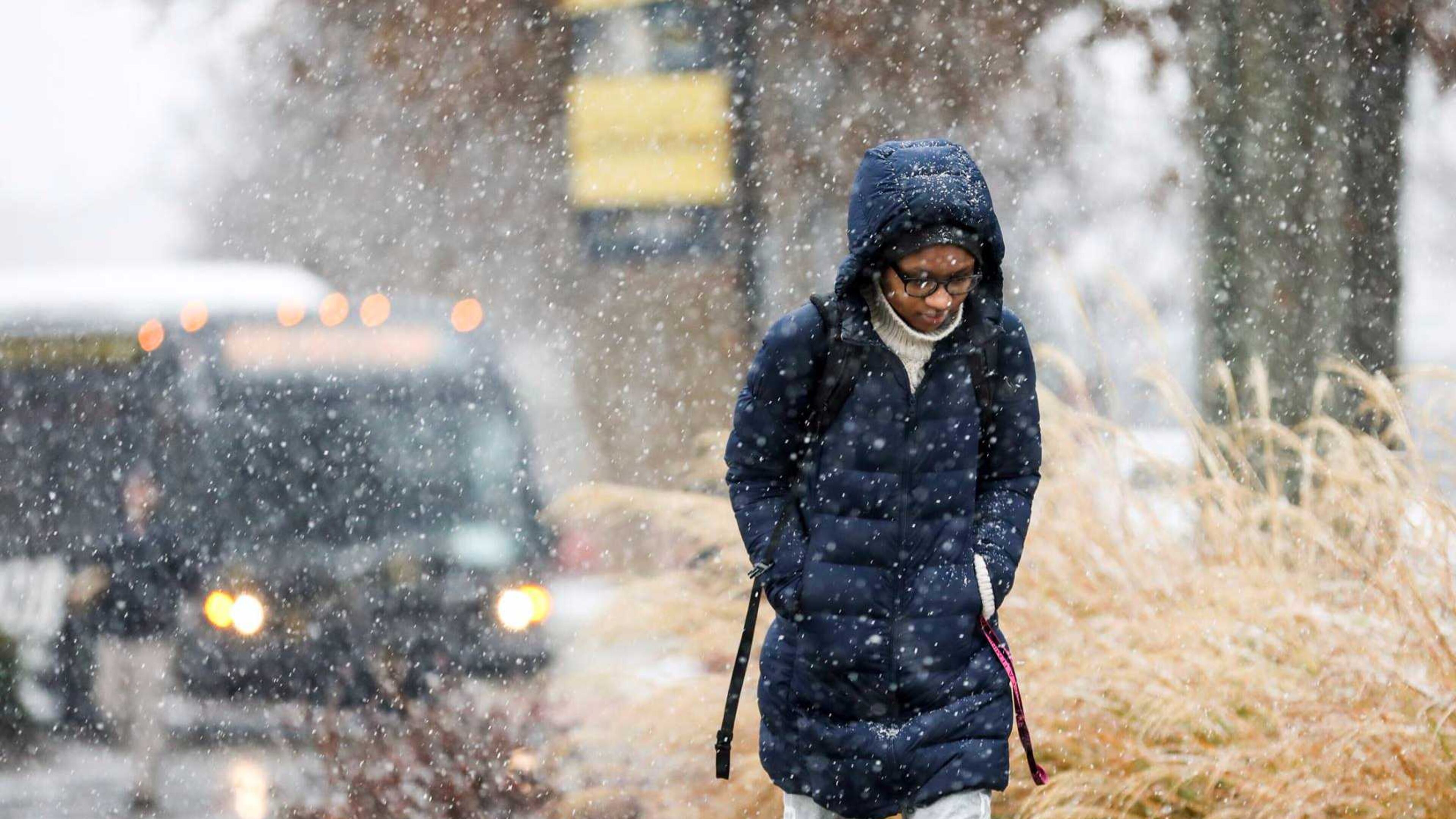 Kennesaw State University, like the rest of Cobb County, saw some snow Friday, Dec. 8, 2017.