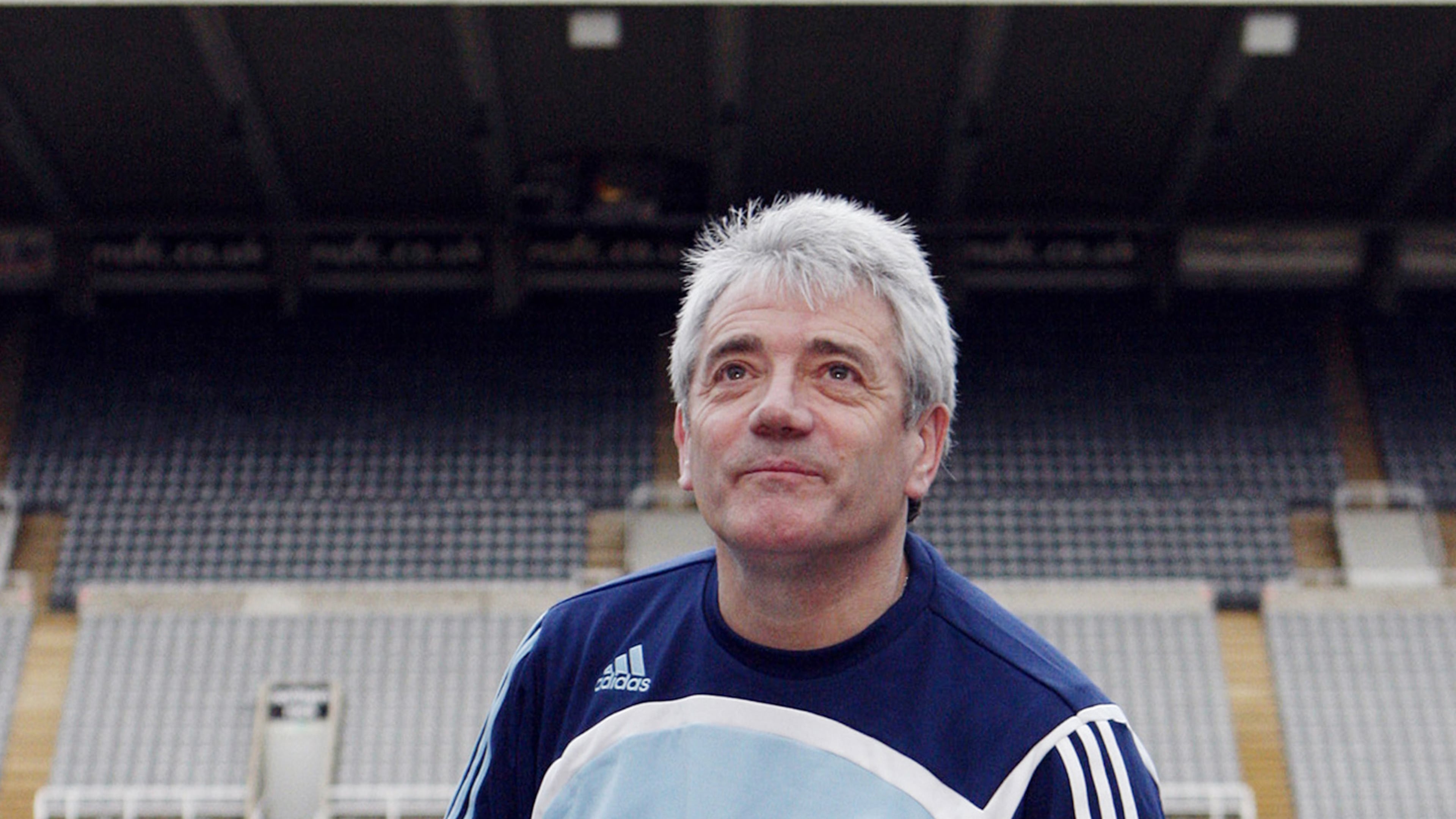 FILE - Newcastle United Manager Kevin Keegan poses for photographers and cameramen after talking to the media at St James' Park in Newcastle, England, Jan 18, 2007. (AP Photo/Scott Heppell, File)