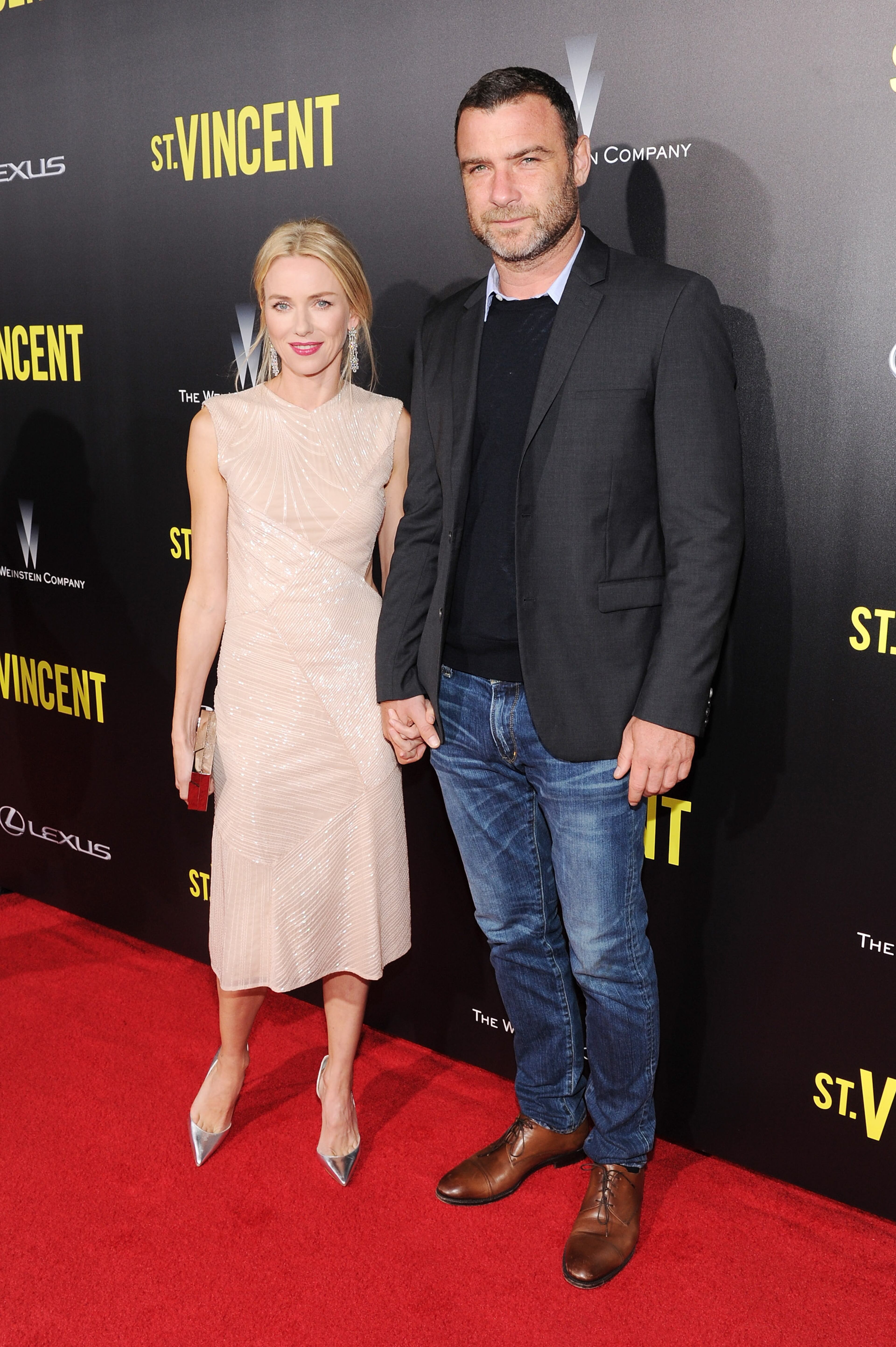 NEW YORK, NY - OCTOBER 06: Actors Naomi Watts and Liev Schreiber attend the premiere of ST. VINCENT, hosted by the Weinstein Company with Lexus on October 6, 2014 in New York City. (Photo by Craig Barritt/Getty Images for The Weinstein Company)
