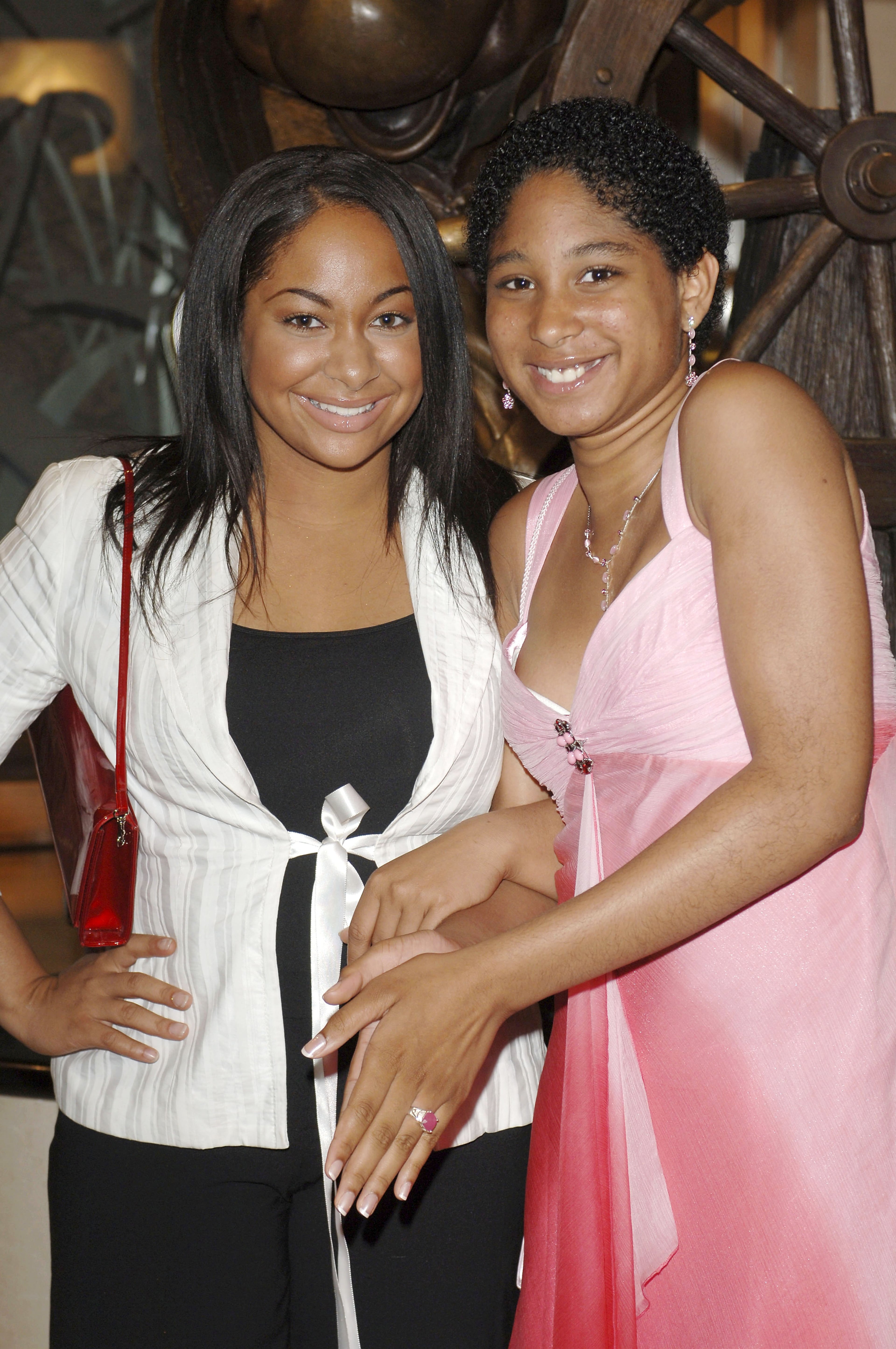 Actress Raven-Symone (left) and Wish recipient Ashley Gullap, whose wish was to attend a red carpet event with actress Raven-Symone, attend Disney's Make-A-Wish Fundraiser "An Evening of Magic" aboard the Disney Magic cruise ship on July 16, 2005, in San Pedro, Calif.