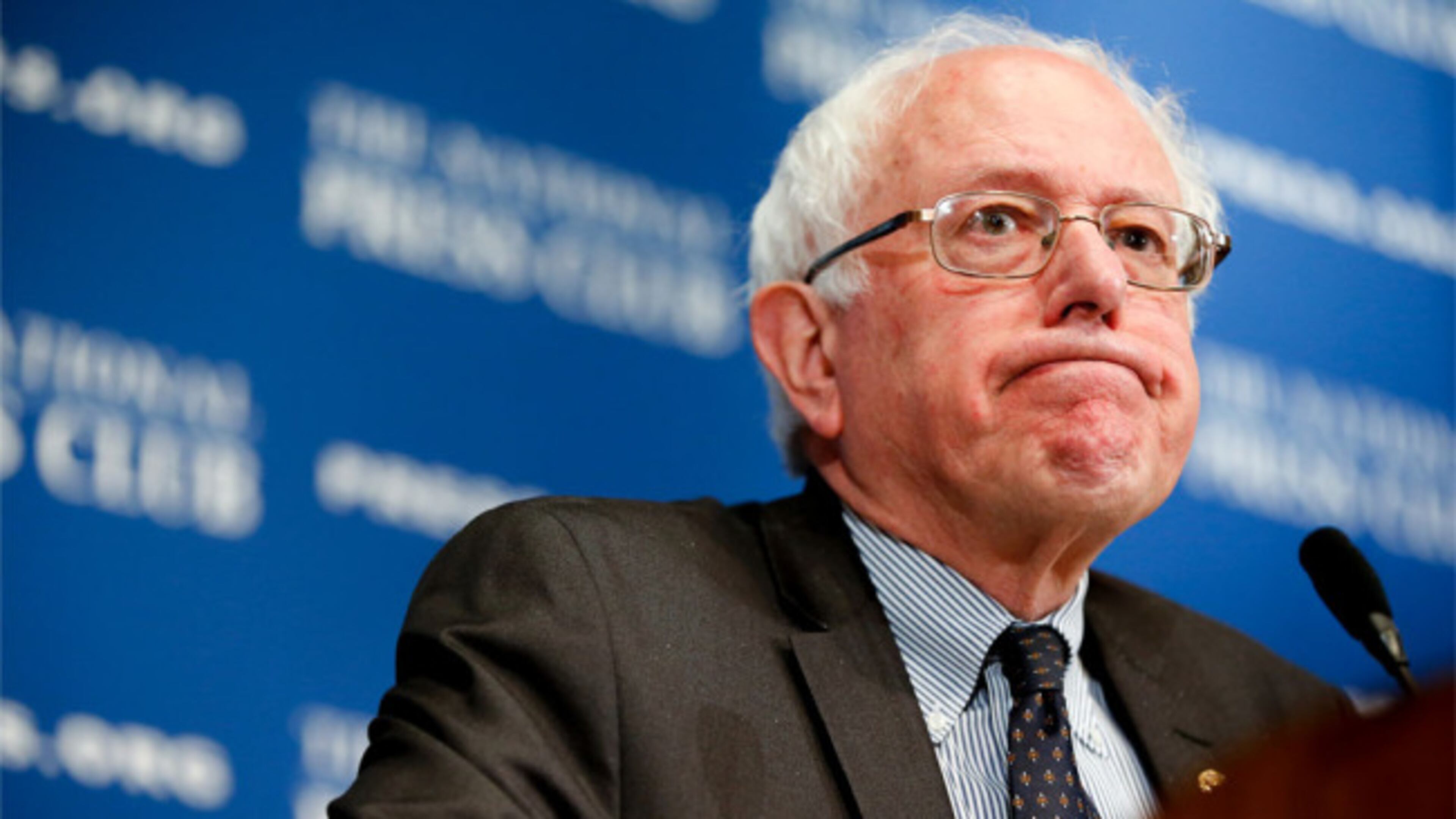 Sen. Bernie Sanders, I-Vt., speaks at a luncheon at the National Press Club on Monday, March 9, 2015 in Washington. Sanders, an independent who caucuses with Democrats, is considering running for the 2016 Democratic nomination as a liberal alternative to Hillary Clinton, focusing on income inequality and climate change. (AP Photo/Andrew Harnik)