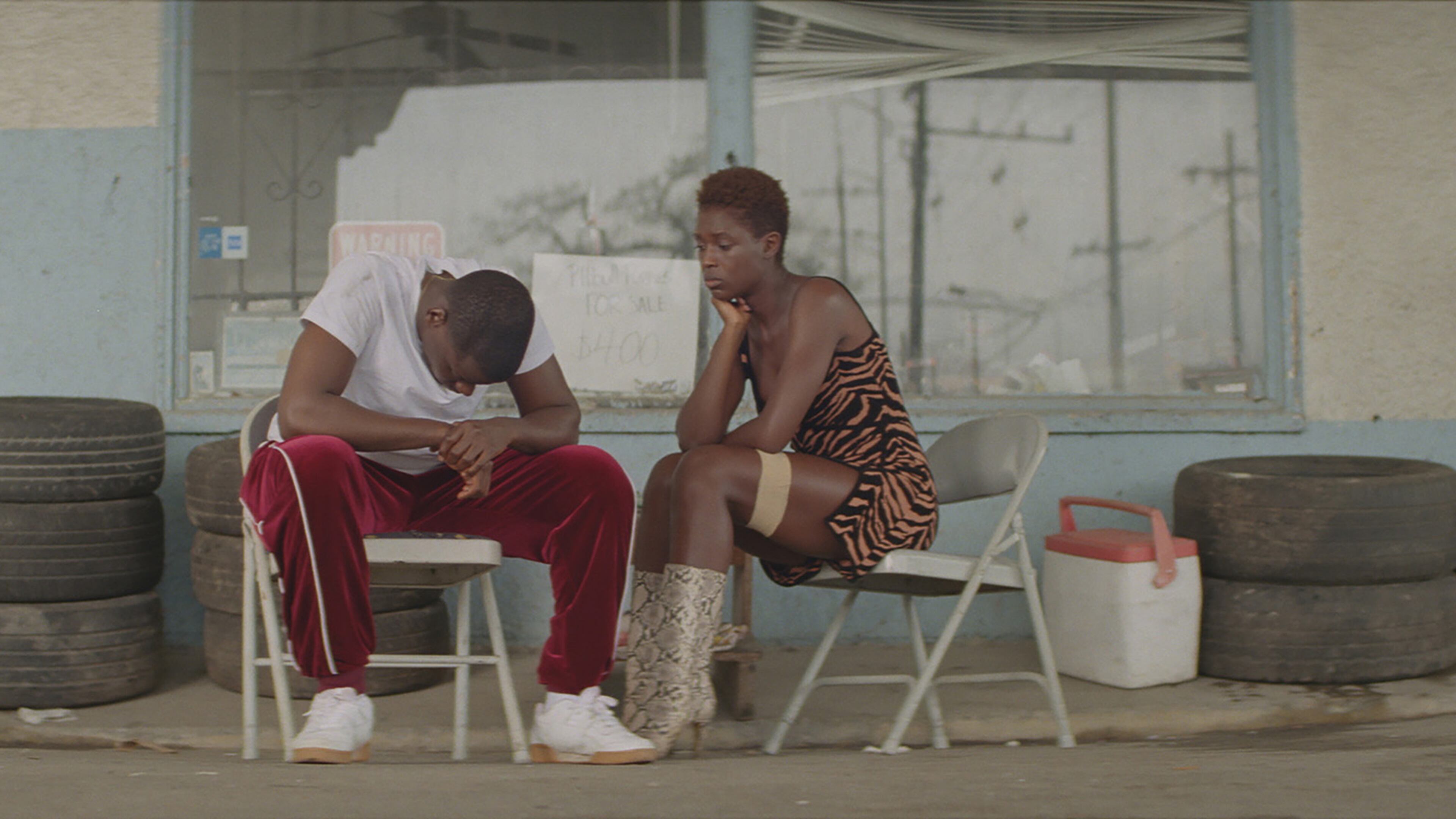 Daniel Kaluuya (left) as Slim and Jodie Turner-Smith as Queen in the film “Queen & Slim.” Universal Pictures/TNS