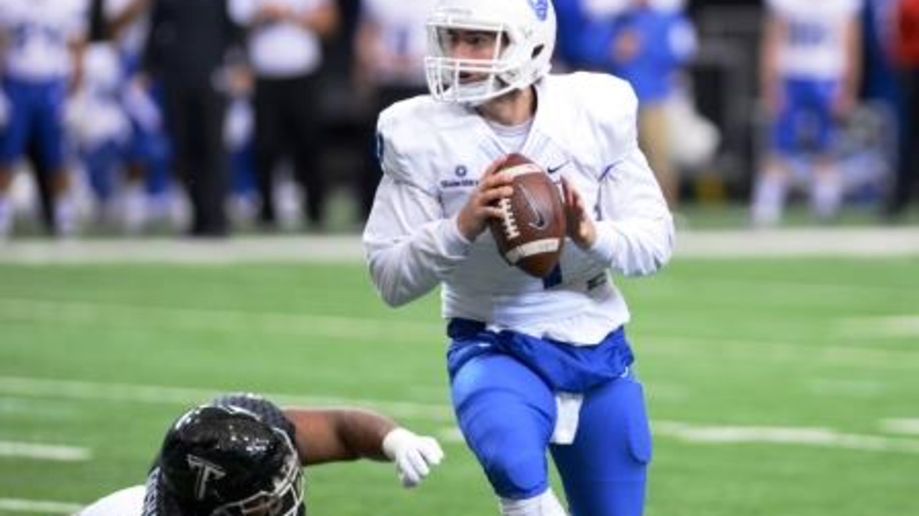 Georgia State quarterback Nick Arbuckle completed 29 of 41 passes for 368 yards and two touchdowns in Friday’s 31-21 win over Troy at the Georgia Dome. He also rushed for a touchdown. (Randy Wilson/Georgia State Athletics)