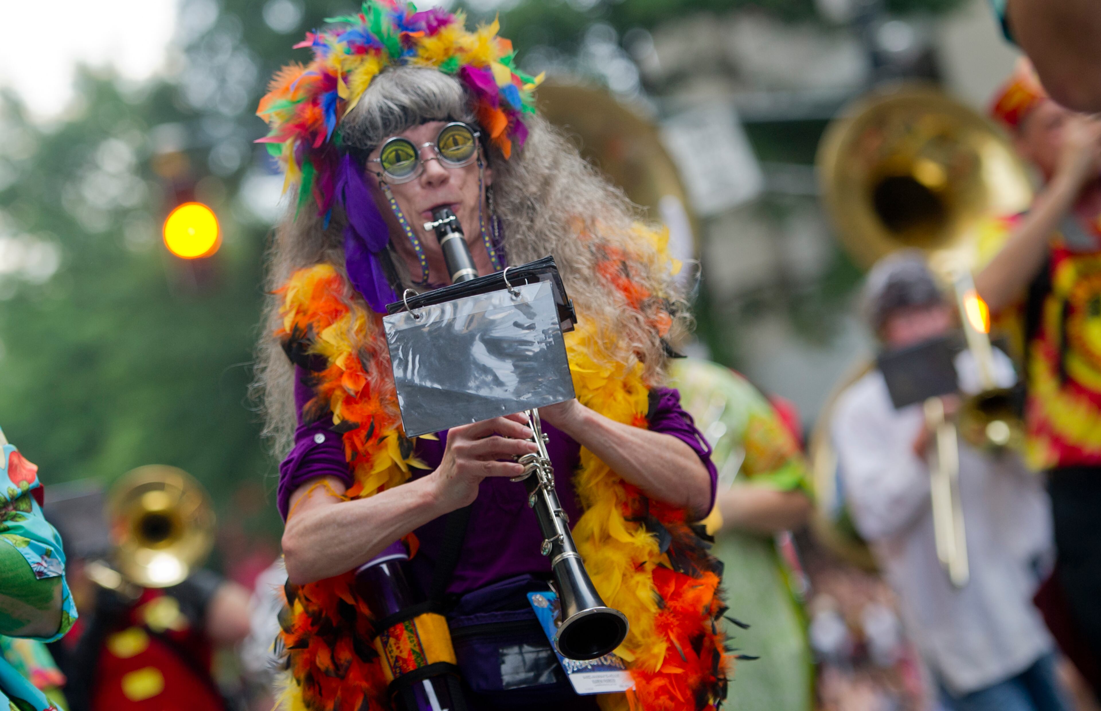 Karen Parker plays the clarinet as she marches in the annual DragonCon parade through downtown Atlanta on Saturday, August 31, 2013. This year 57,000 people were expected to attend the five day long event which is in its 27th year. JONATHAN PHILLIPS / SPECIAL
