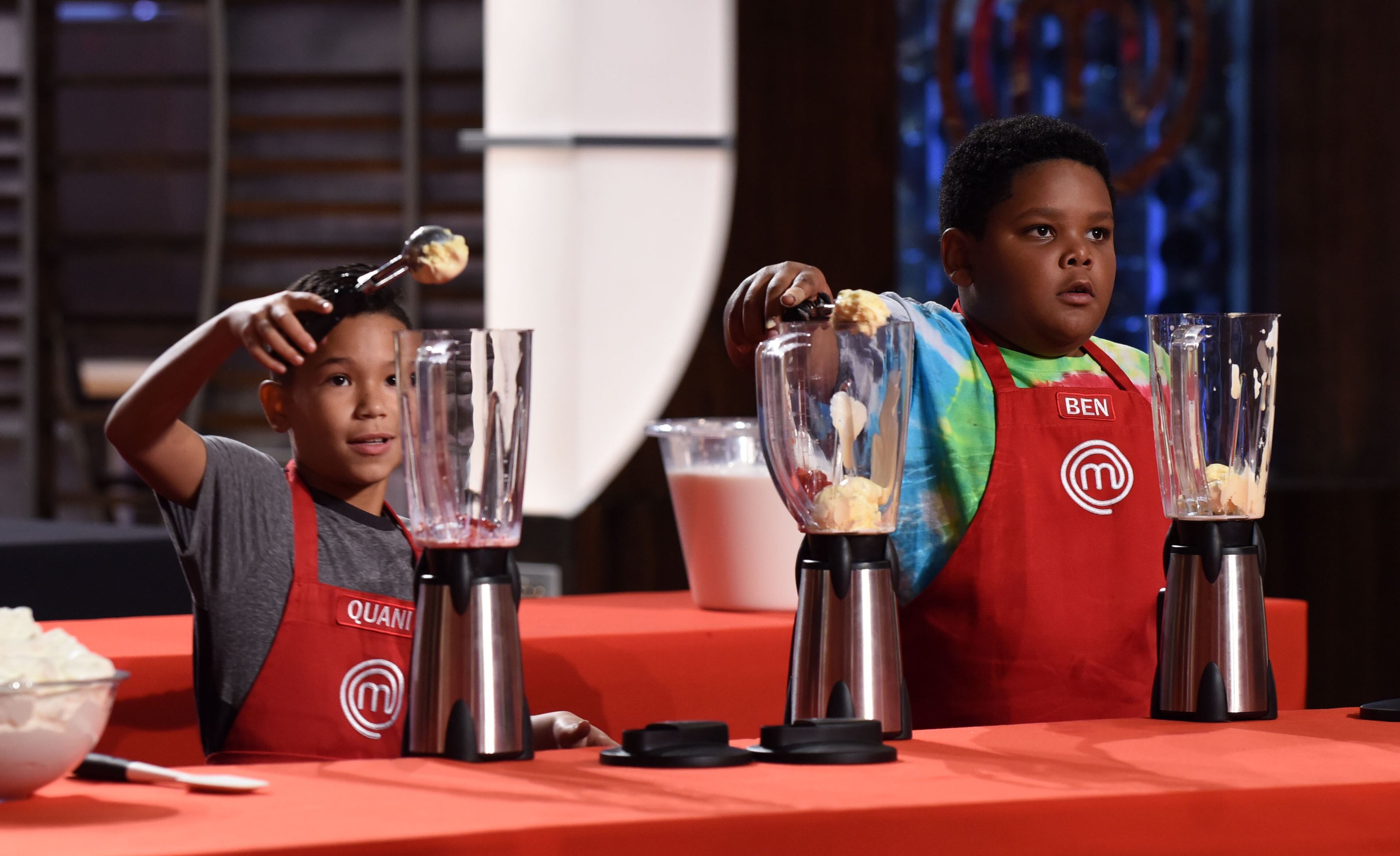MASTERCHEF: JUNIOR EDITION: L-R: Contestants Quani and Ben in the all-new “Junior Edition: American Classics” episode of MASTERCHEF airing Friday, March 16 (8:00-9:00 PM ET/PT) on FOX. CR: FOX. © 2018 / FOX Broadcasting.