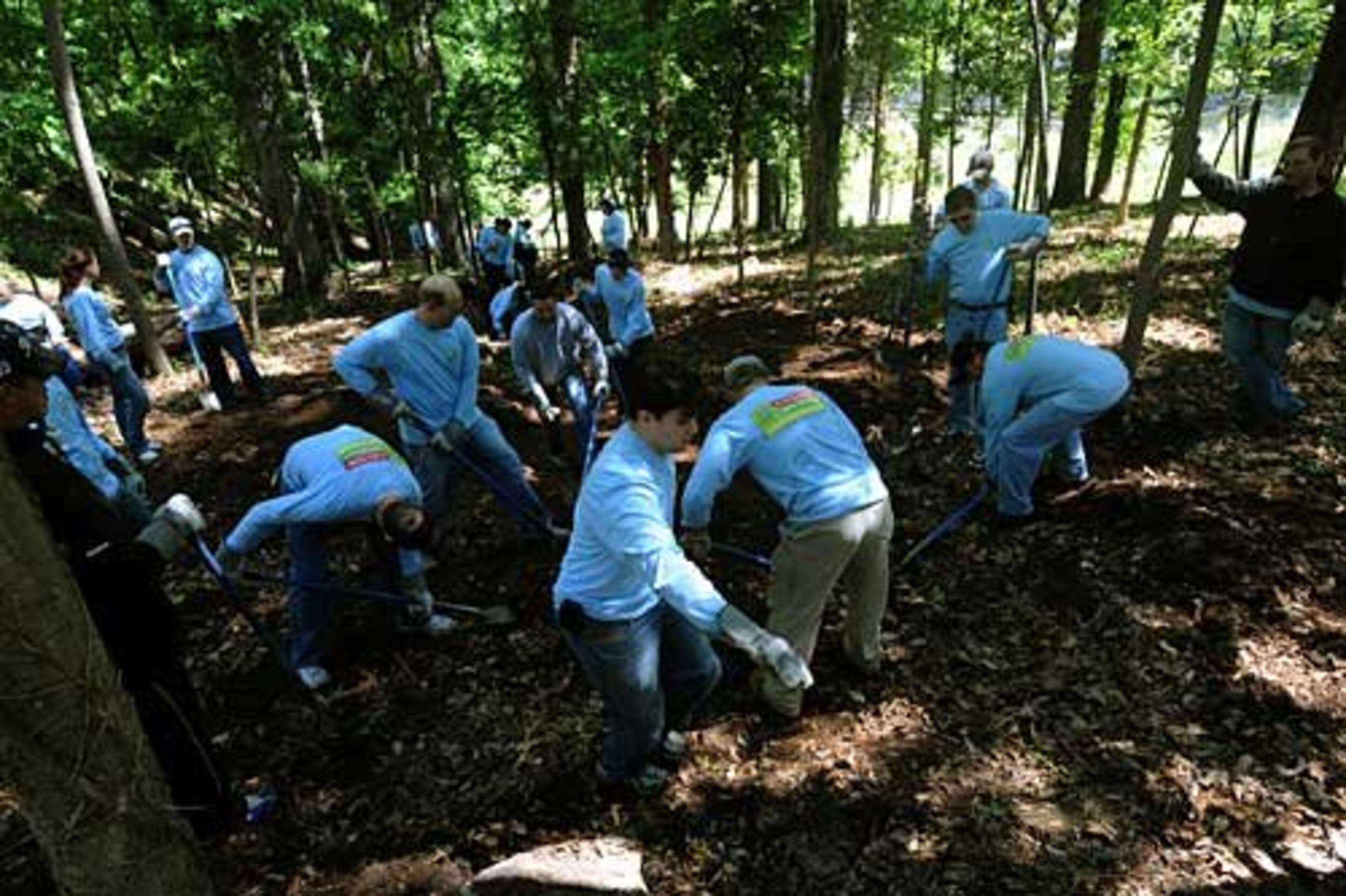 Over 50 employees from the Arthur M. Blank Family of Businesses assisted in the volunteer project at Washington Park Tennis Center.