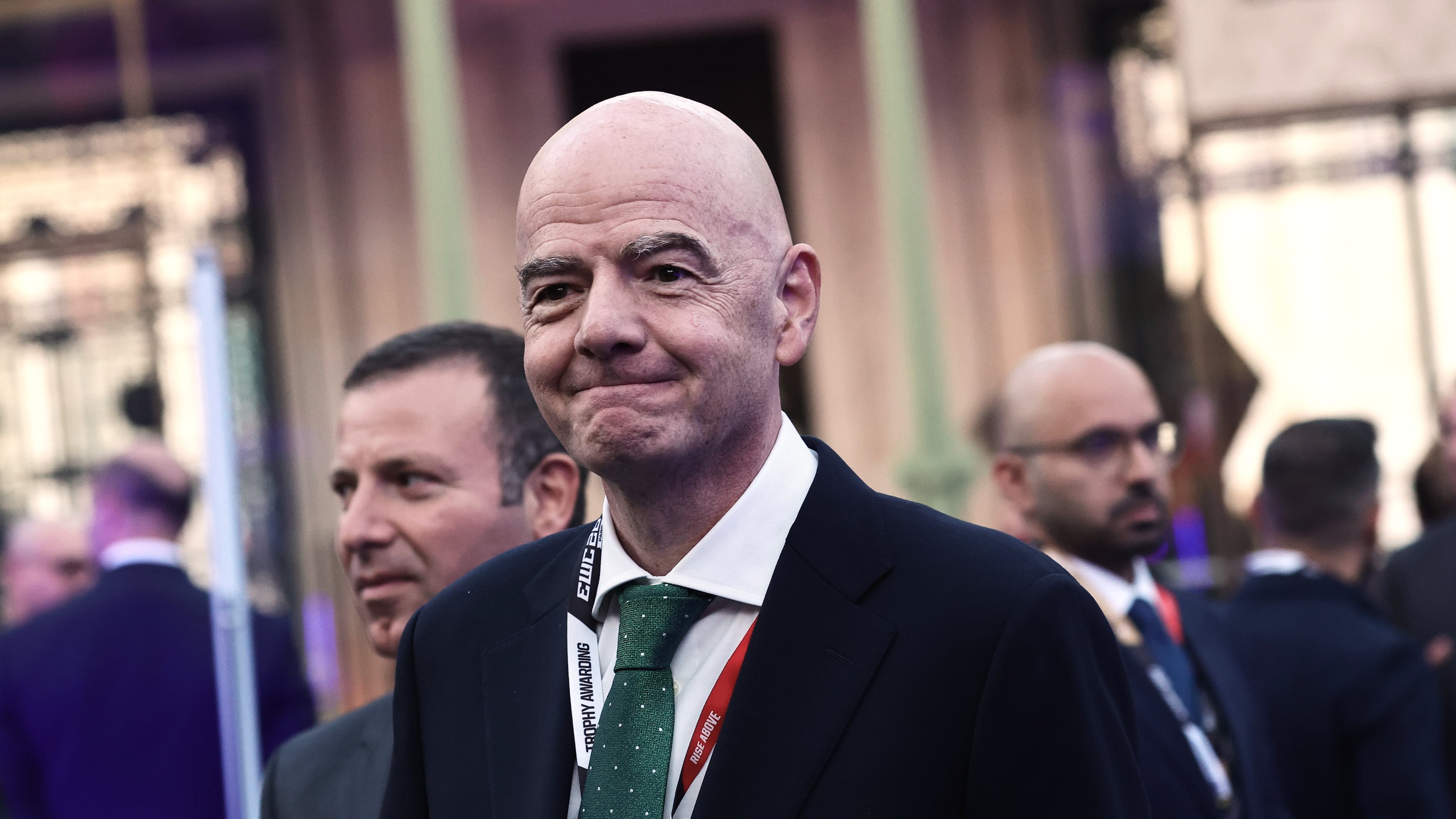 FIFA President Gianni Infantino attends the closing ceremony of the Esports World Cup at the Grand Palais in Paris, France, Sunday Aug. 23, 2026. (Teresa Suarez/Pool Photo via AP)