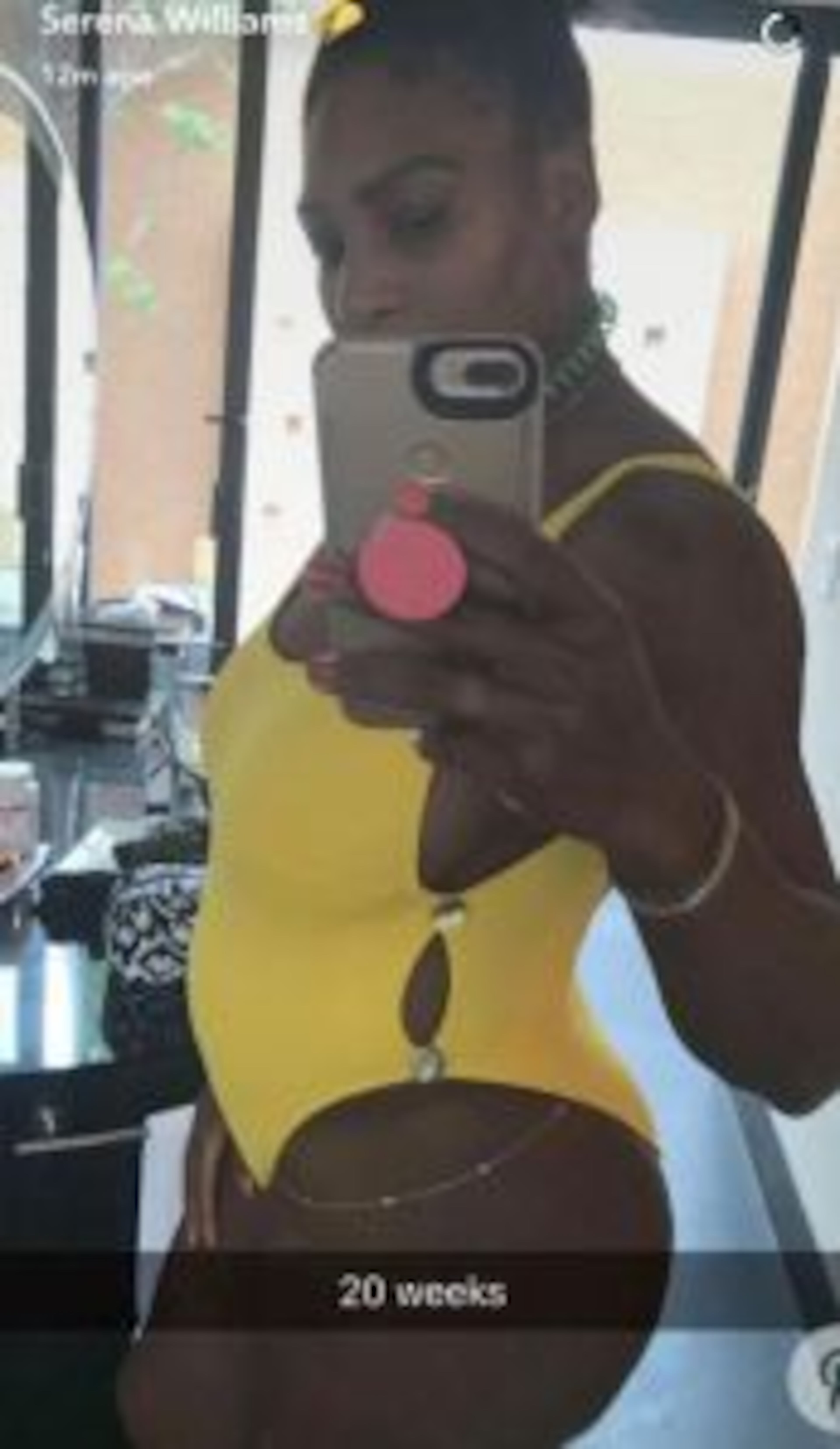 Williams posted a photo with the caption “20 Weeks” on Snapchat on Wednesday announcing her pregnancy.