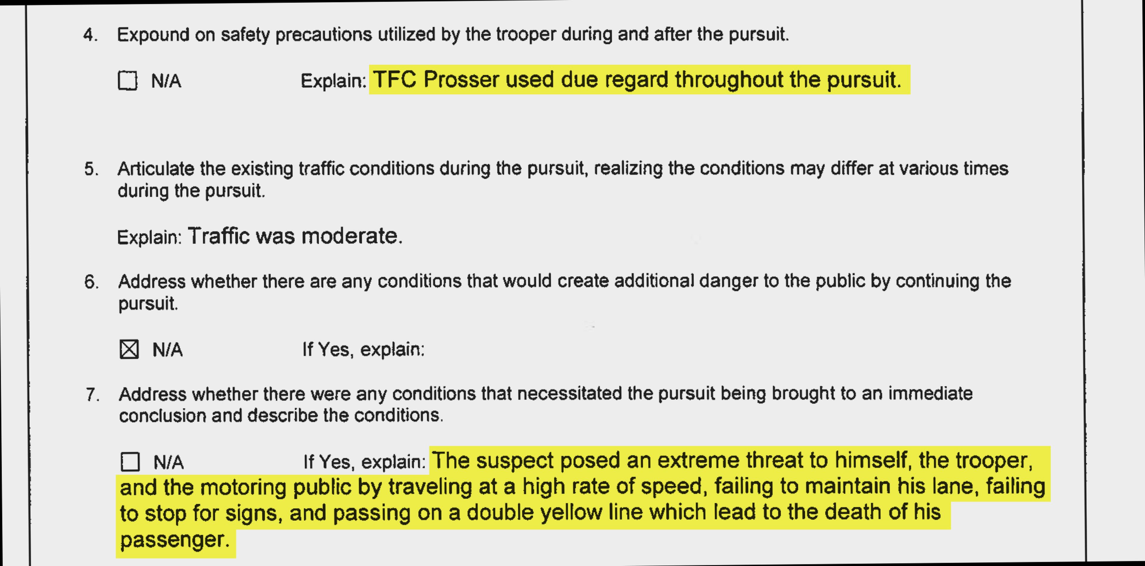 The Department of Public Safety's pursuit critique of Trooper Patrick Prosser found that he acted appropriately during the chase that injured Jimmy Shackelford. (Ga. Dept. of Public Safety)