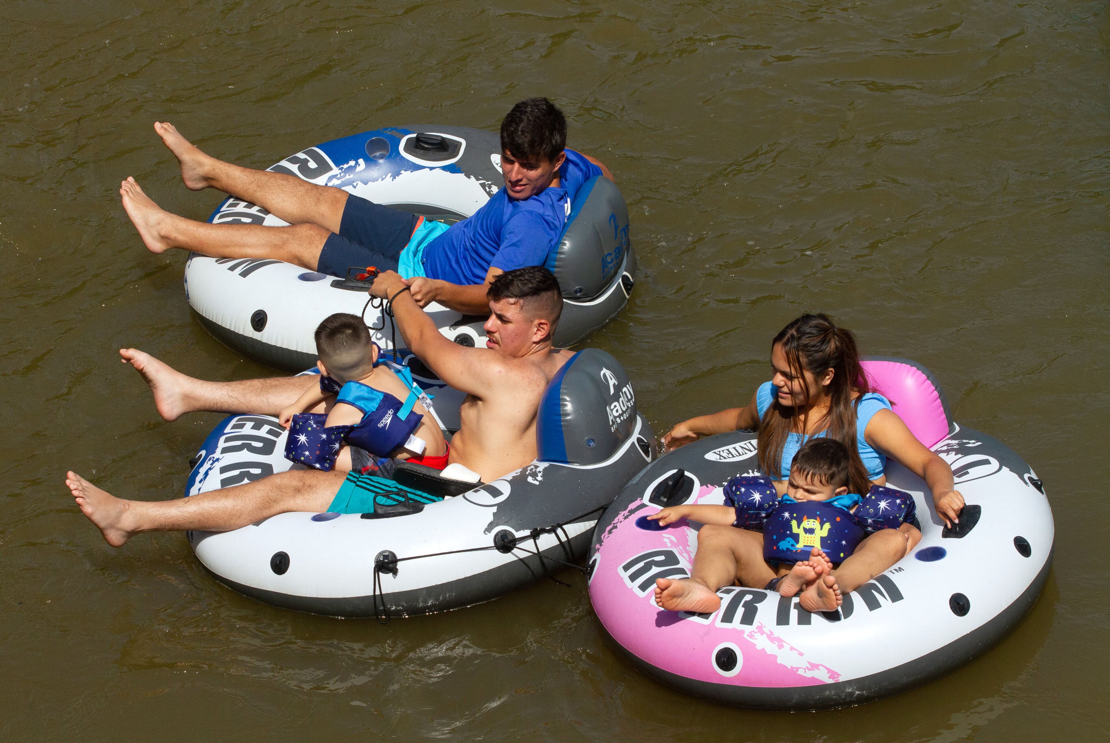 People head down the Chattahoochee River after putting in at Powers Island Park in Sandy Springs, Sunday 28, 2020. STEVE SCHAEFER FOR THE ATLANTA JOURNAL-CONSTITUTION