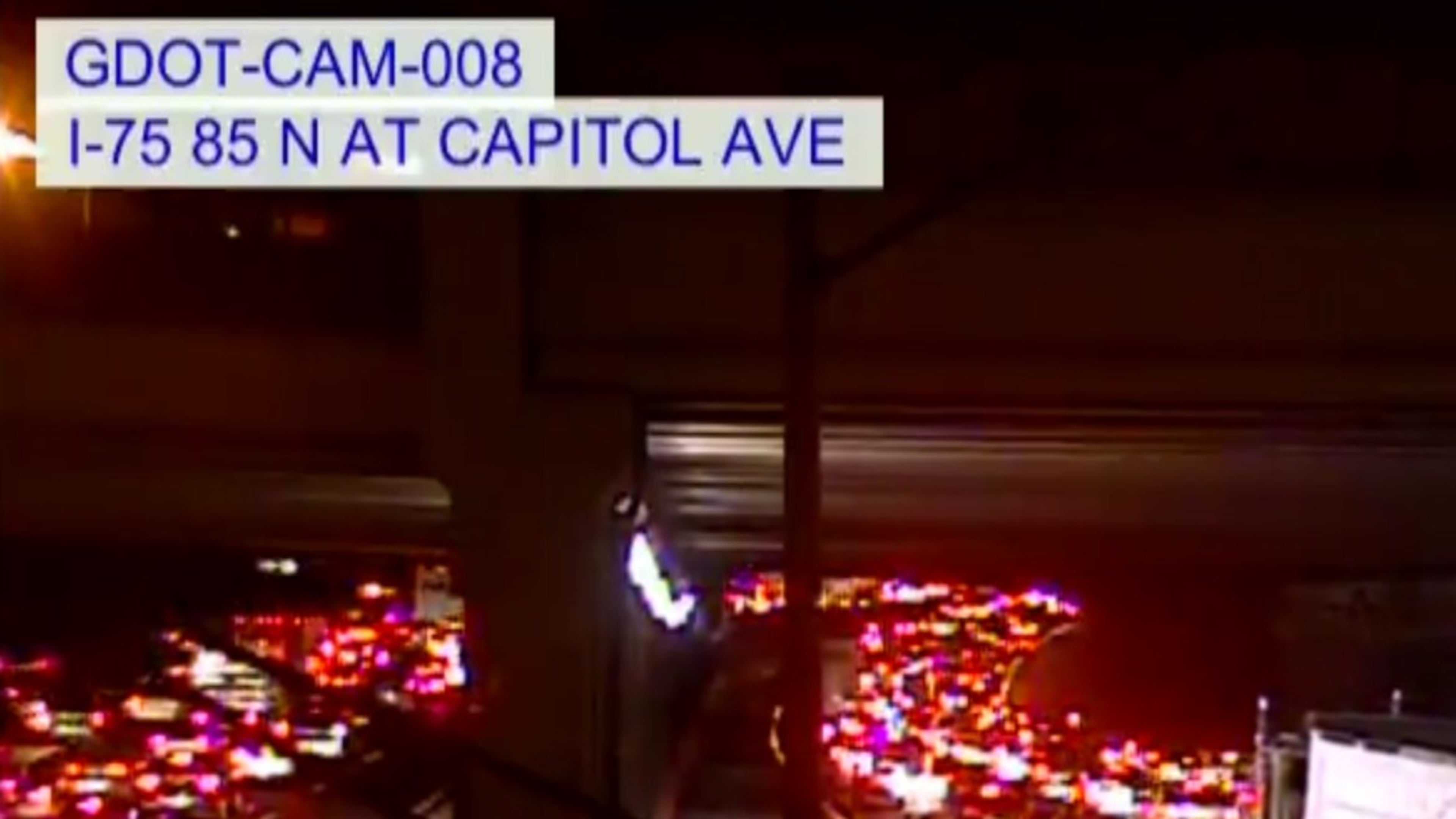 An injury crash blocked lanes and slowed traffic on the Downtown Connector Monday at Capitol Avenue. (Credit: Channel 2 Action News)