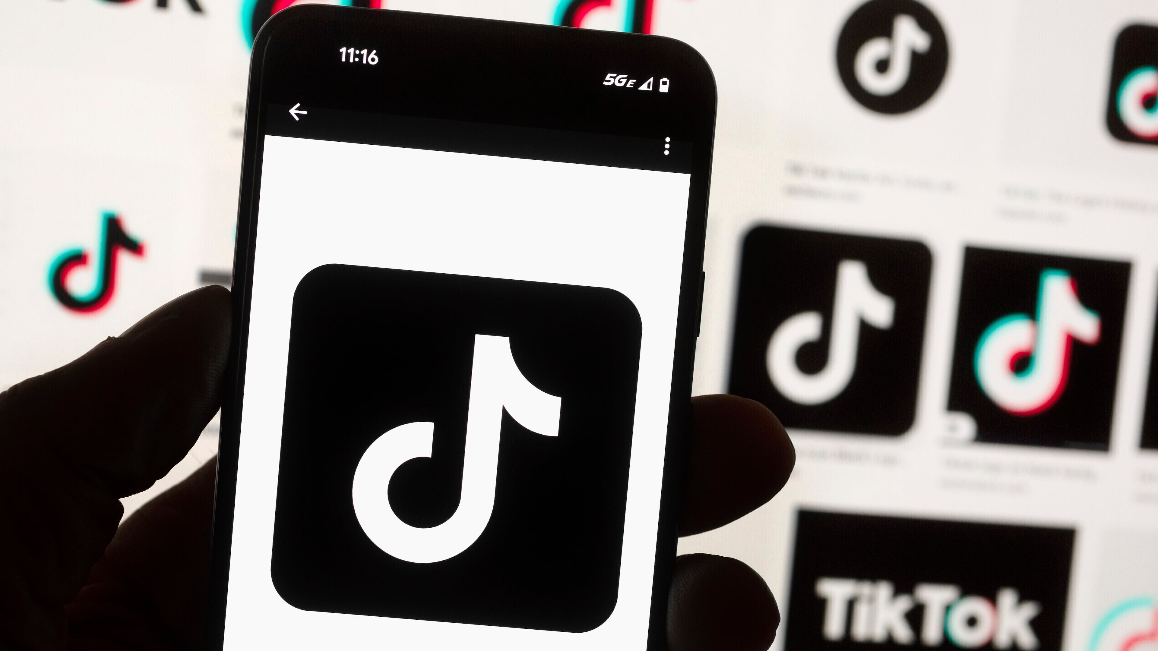 FILE - The TikTok logo is displayed on a mobile phone in front of a computer screen, Oct. 14, 2022, in Boston. (AP Photo/Michael Dwyer, File)