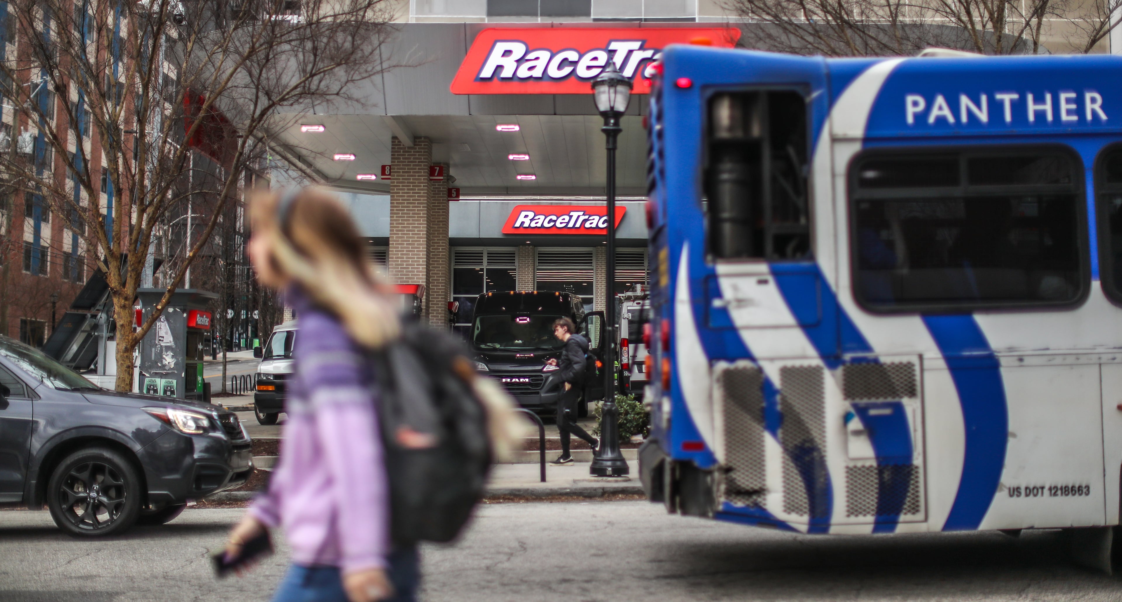 RaceTrac officials closed down their station at Piedmont Avenue near Georgia State University in downtown Atlanta after a rash of violence and a fatal shooting early in February 2024. (John Spink/AJC 2024)