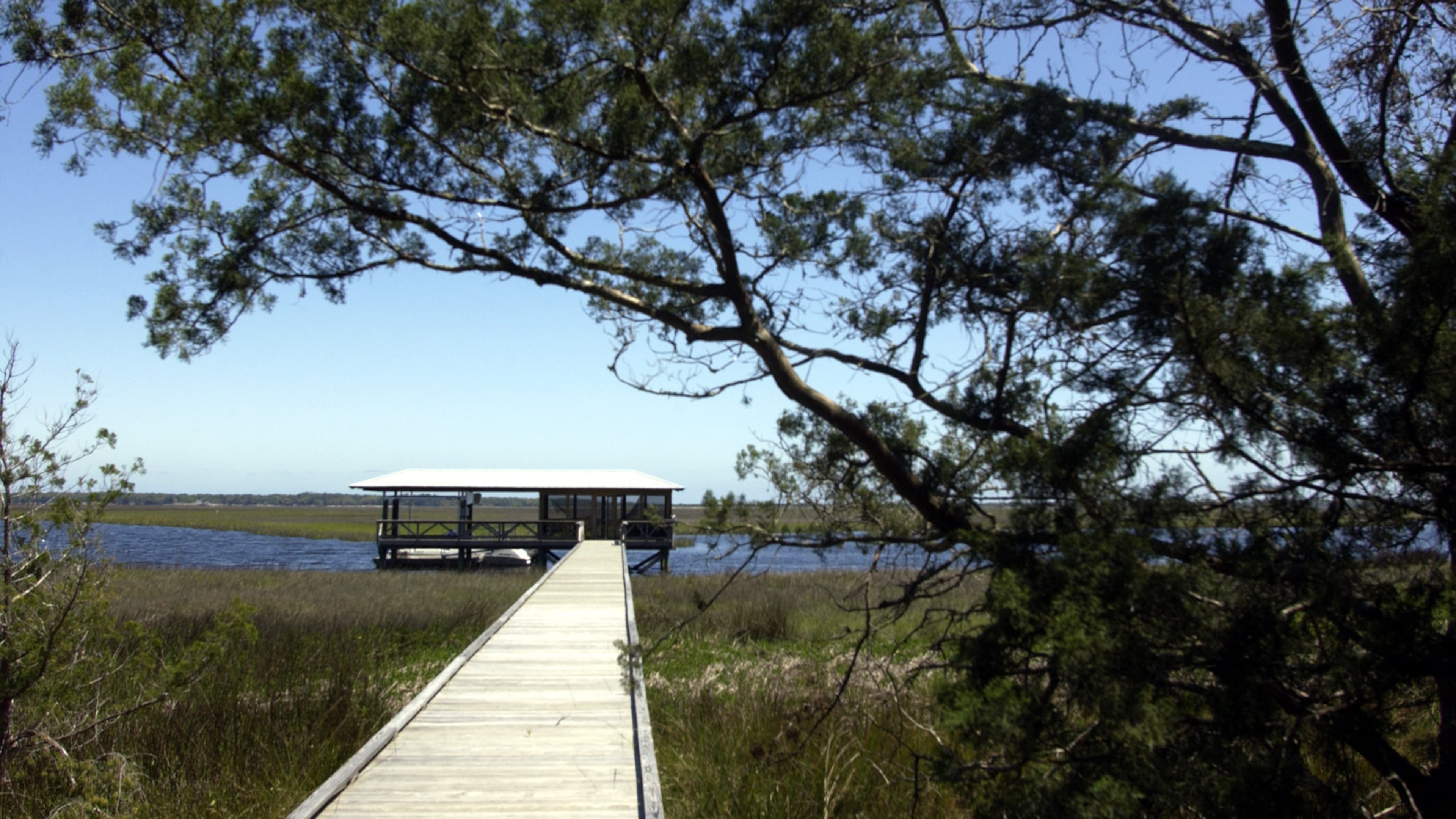 A dock in St. Marys overlooking tidal marshes on Georgia's coast, as seen in 2005. (AP FILE)