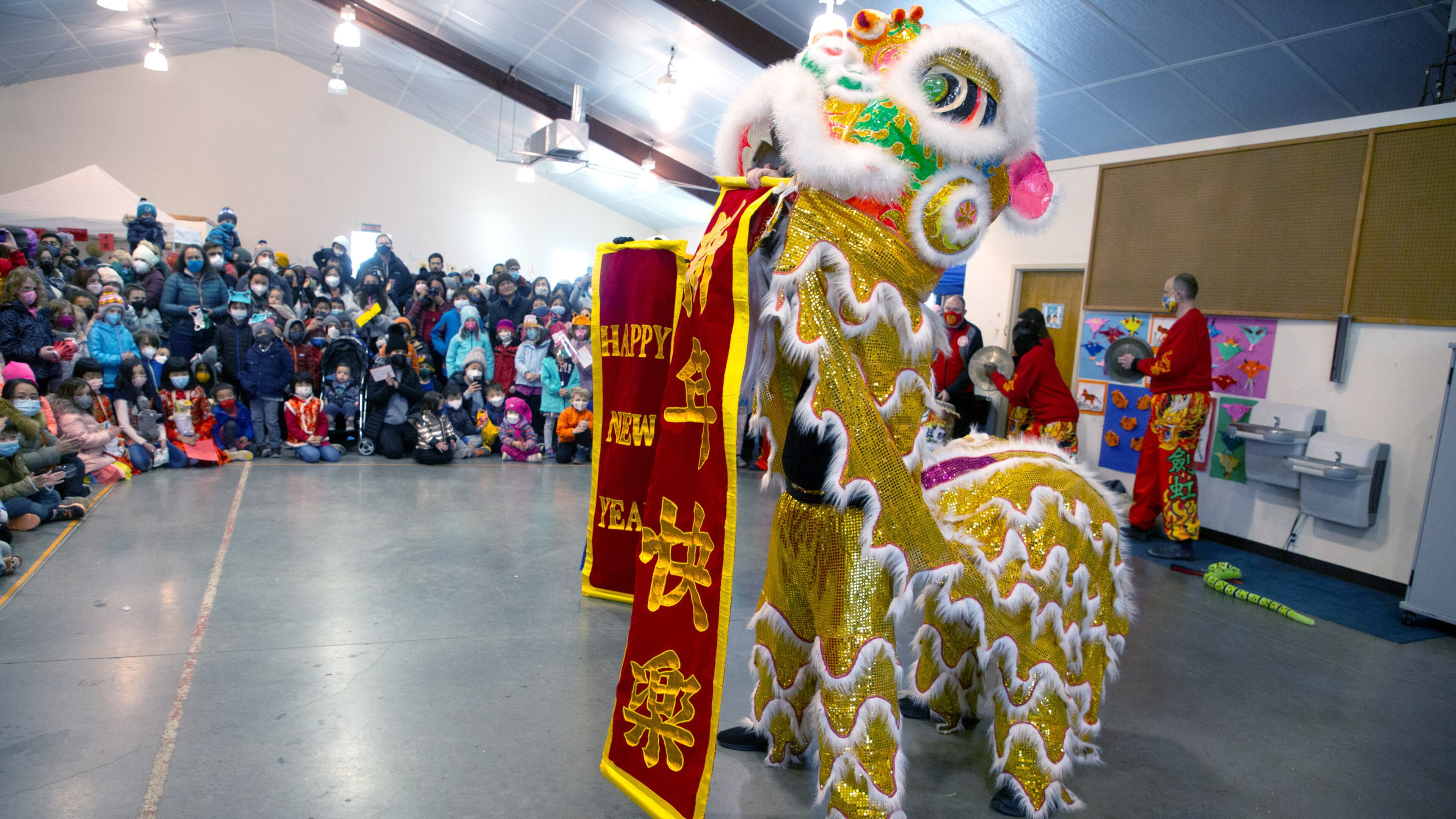 Entertainers perform the Lion Dance during Decatur's first Lunar New Year celebration at Legacy Park on Saturday, January 29, 2022. STEVE SCHAEFER FOR THE ATLANTA JOURNAL-CONSTITUTION