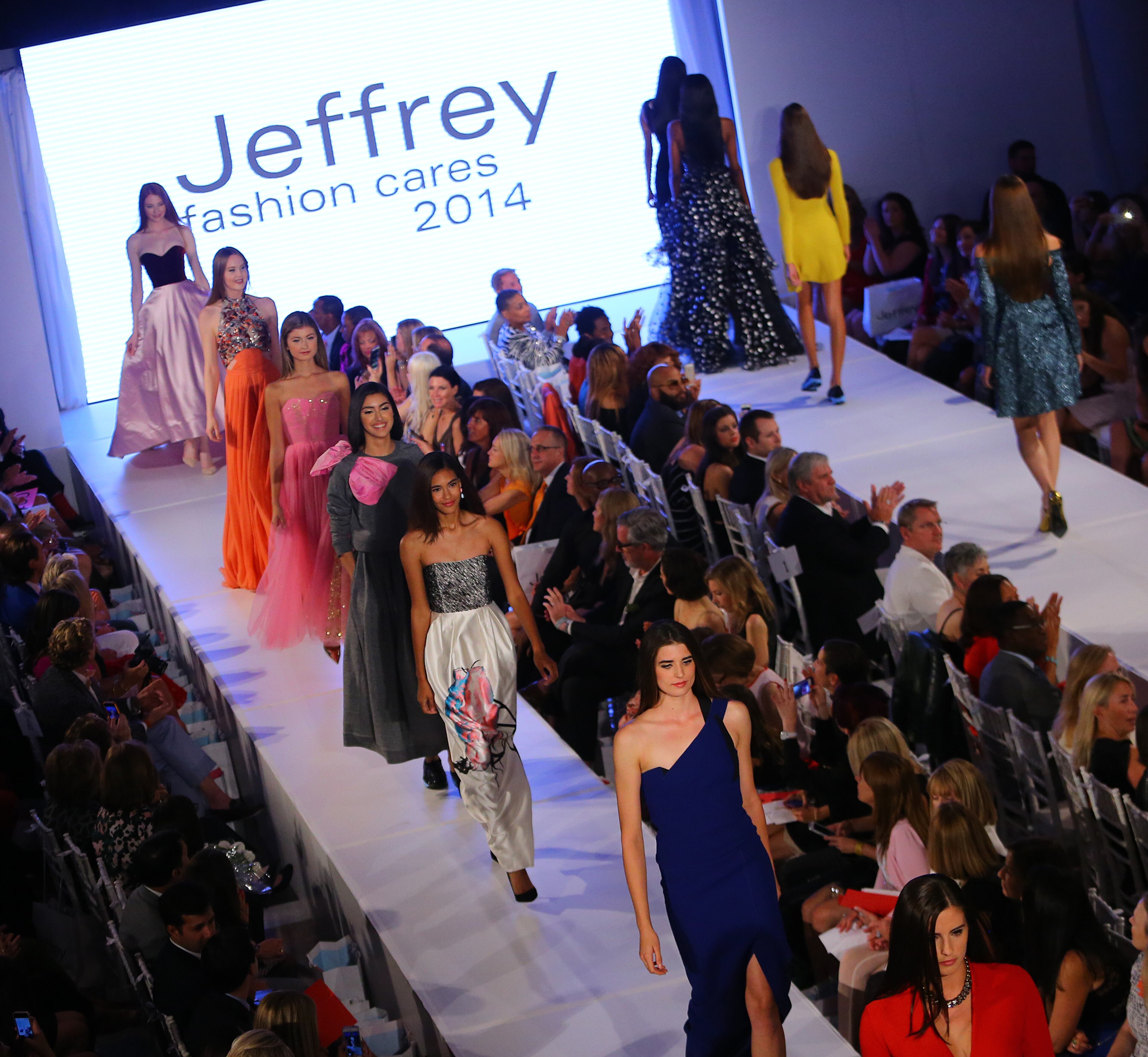 Models fill the runways for the finale of the Jeffrey Cares Fashion Show Monday, Aug. 25, 2014, in Atlanta. The show raises awareness and funds for its beneficiaries the Susan G. Komen for the Cure Greater Atlanta Affiliate and the Atlanta AIDS Fund. CURTIS COMPTON / CCOMPTON@AJC.COM