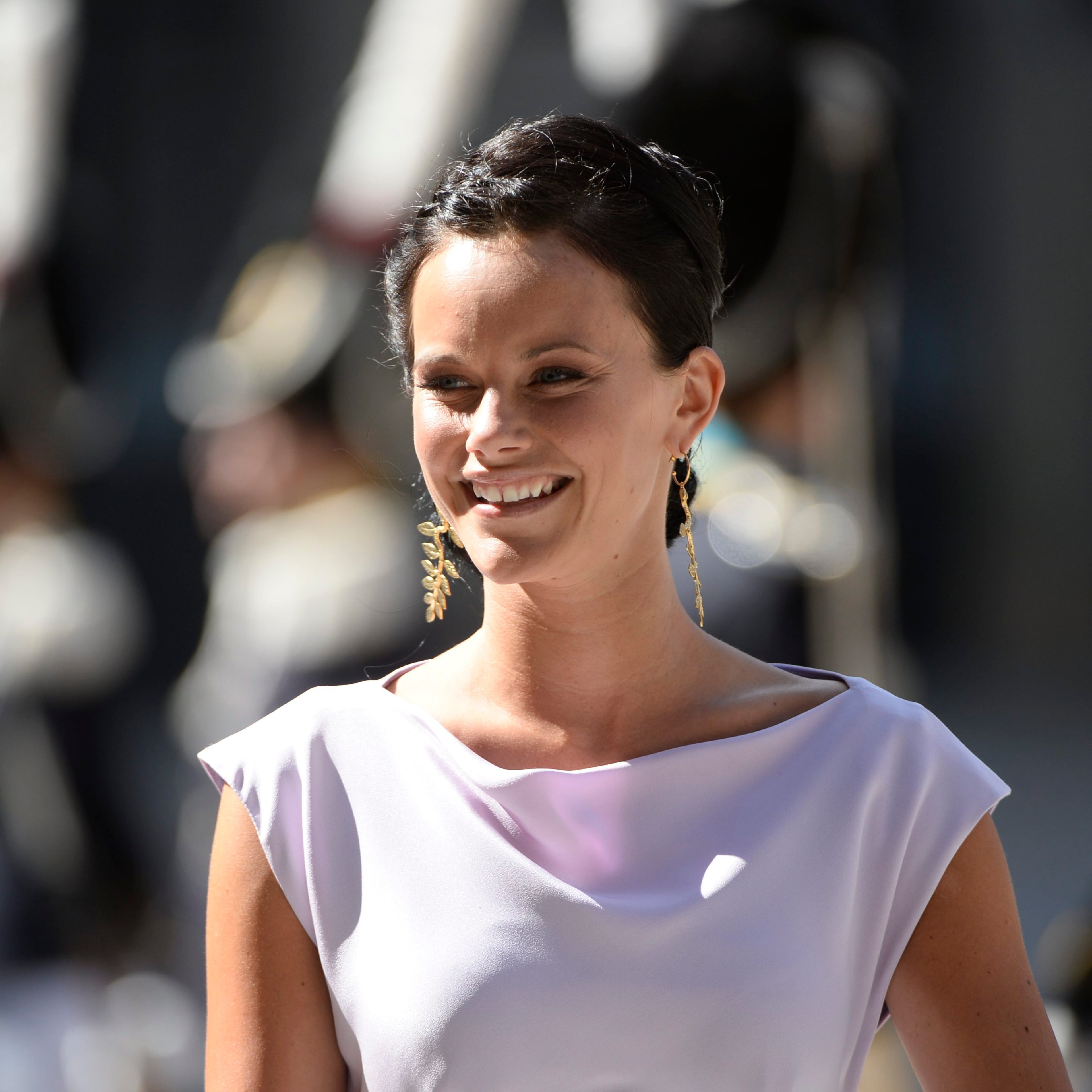 Prince Carl Philip's fiancee Sofia Hellqvist arrives at the Royal Chapel before the wedding of Sweden's Princess Madeleine and New York Banker Christopher O'Neill, at the palace in Stockholm, Sweden Saturday June 8, 2013. (AP Photo/Maja Suslin)