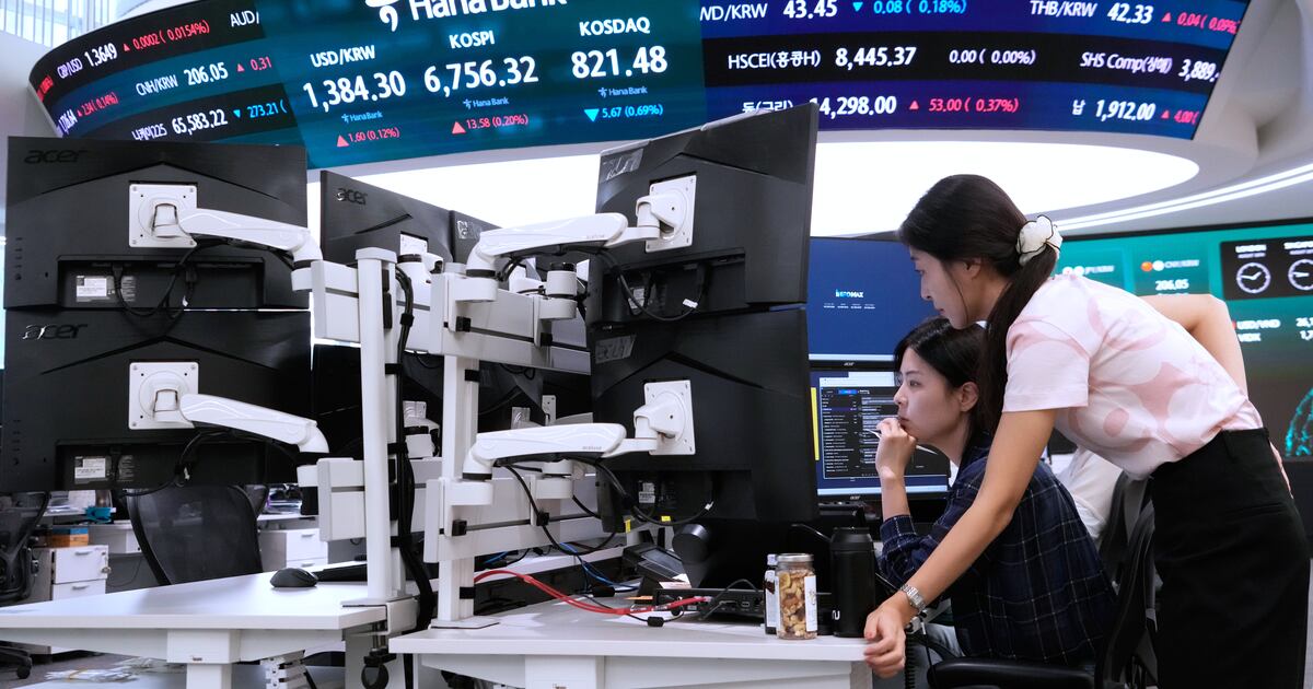 Asian shares mostly rise as oil prices fall and hope grows for AI