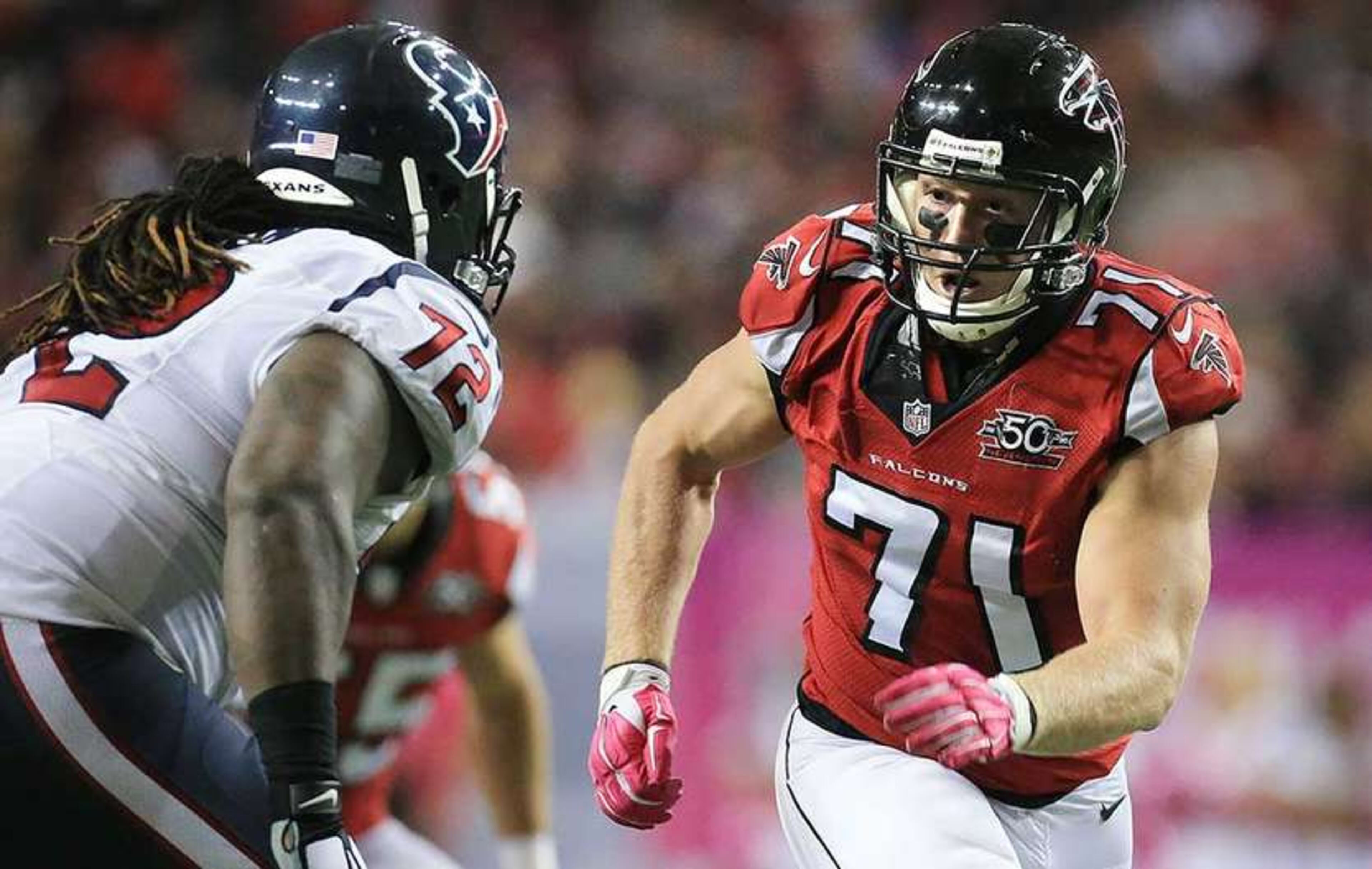 Kroy Biermann spent eight seasons with the Falcons. PHOTO: Curtis Compton/ajc.com