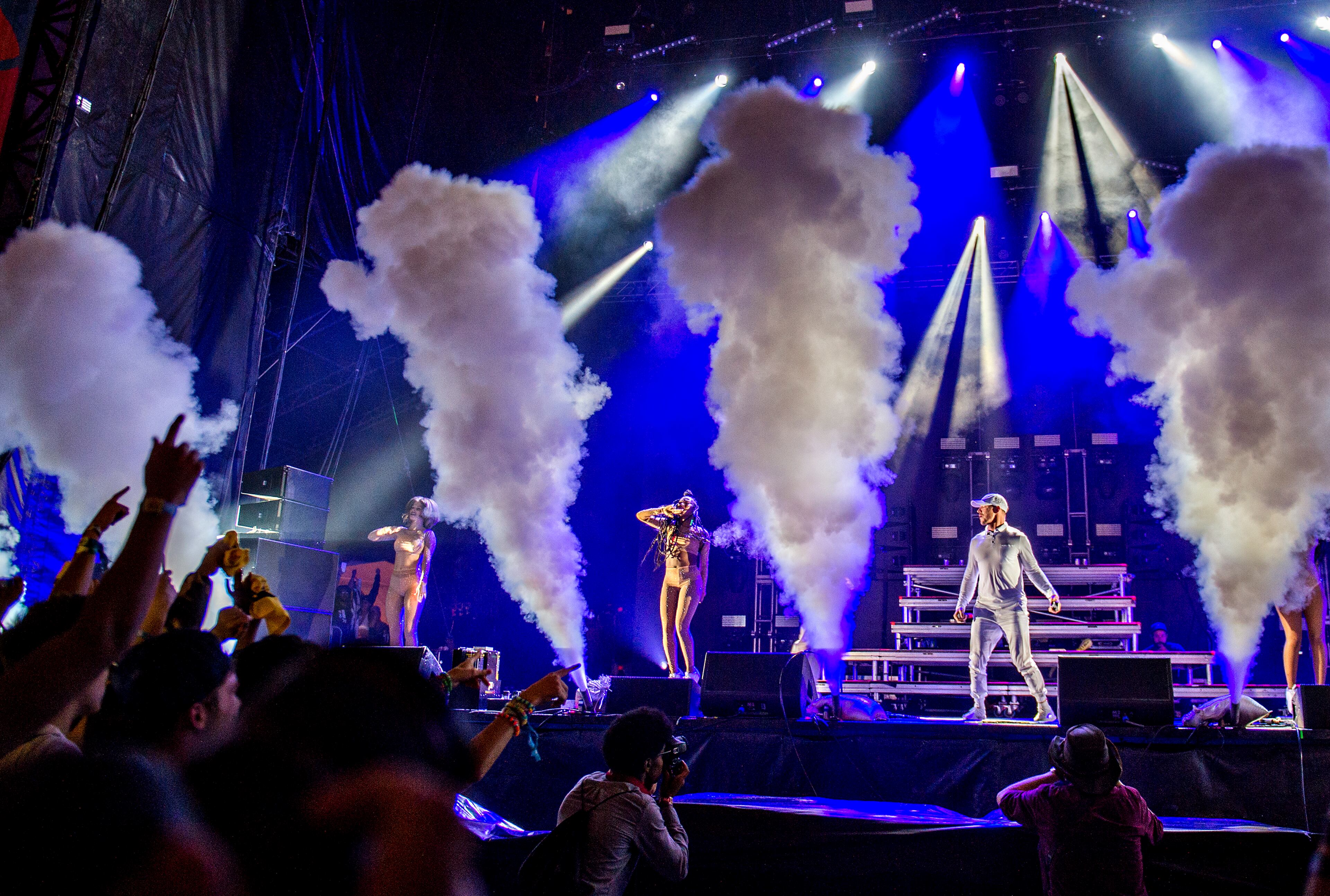 Major Lazer performs during the first night of the Shaky Beats Music Festival at Centennial Olympic Park in Atlanta on Friday, May 20, 2016. JONATHAN PHILLIPS / SPECIAL