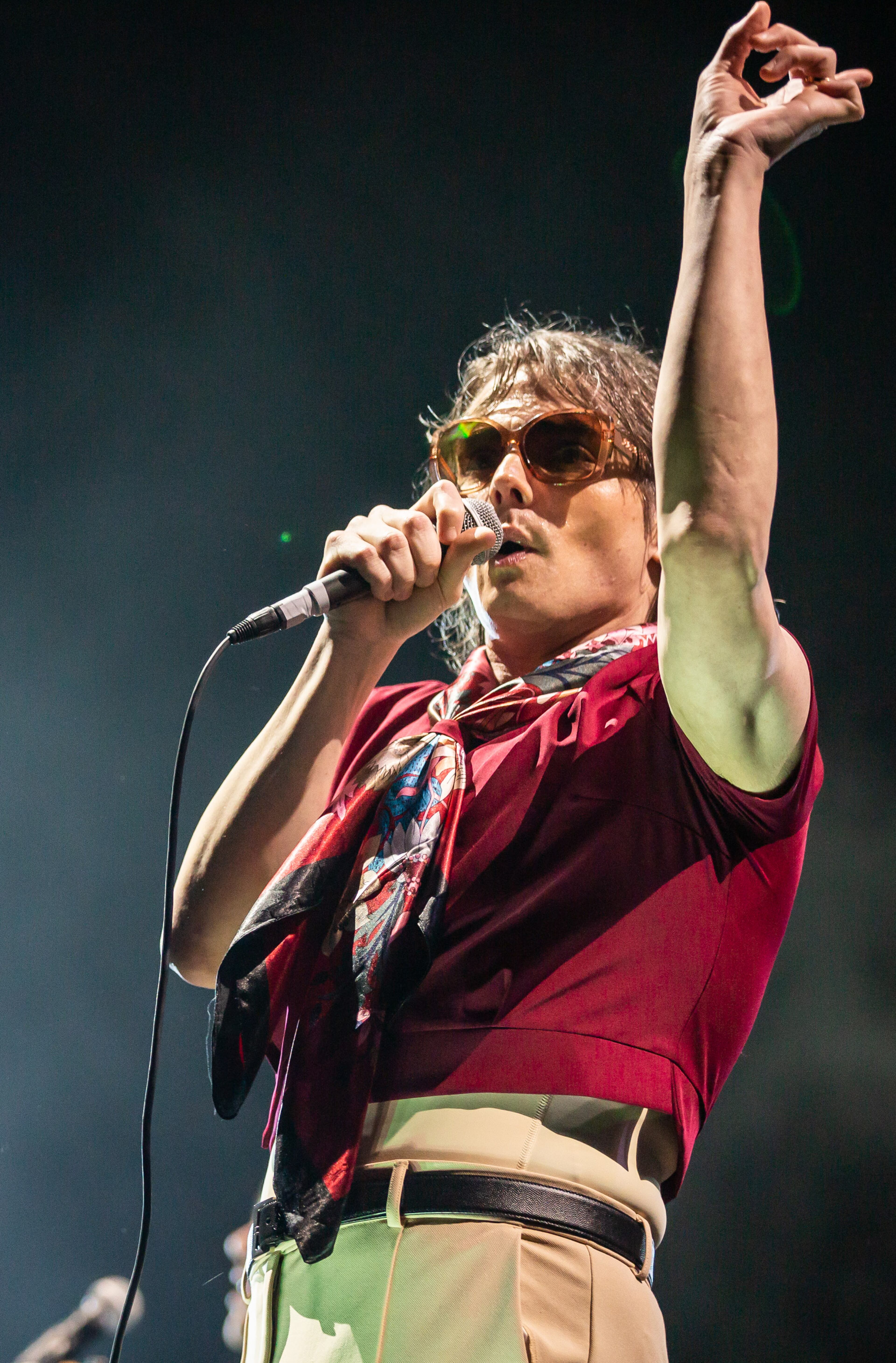 Gerard Way of My Chemical Romance on Sept. 18, 2022, at Ameris Bank Amphitheatre in Alpharetta. The band was originally scheduled to play at Music Midtown, but was booked to play Ameris after that event was canceled.