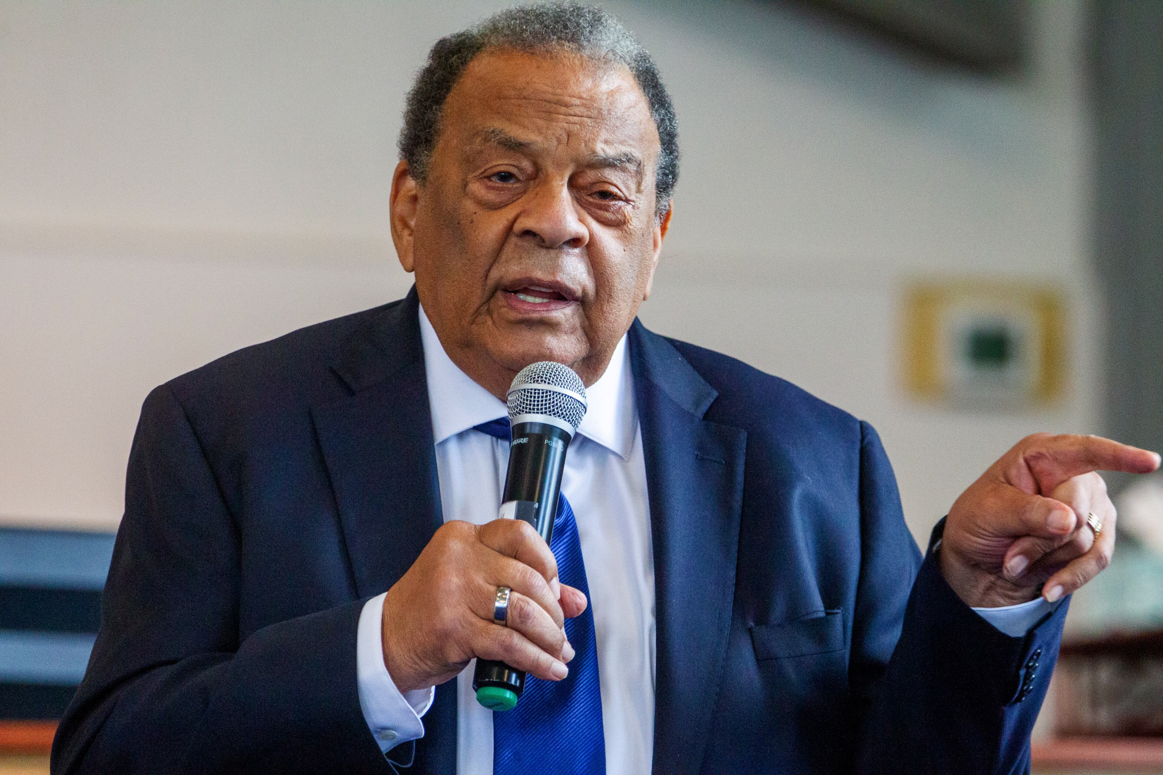 Former Atlanta Mayor Andrew Young delivers a tribute at the celebration of life and dedication of the Jordan Family Life Center in Vernon Jordan's honor at St. Paul A.M.E. Church on Saturday, July 17, 2021. The Atlanta native, who became a champion of civil rights before reinventing himself as a Washington insider and corporate influencer, died March 1 at age 85. (Photo: Steve Schaefer for The Atlanta Journal-Constitution)
