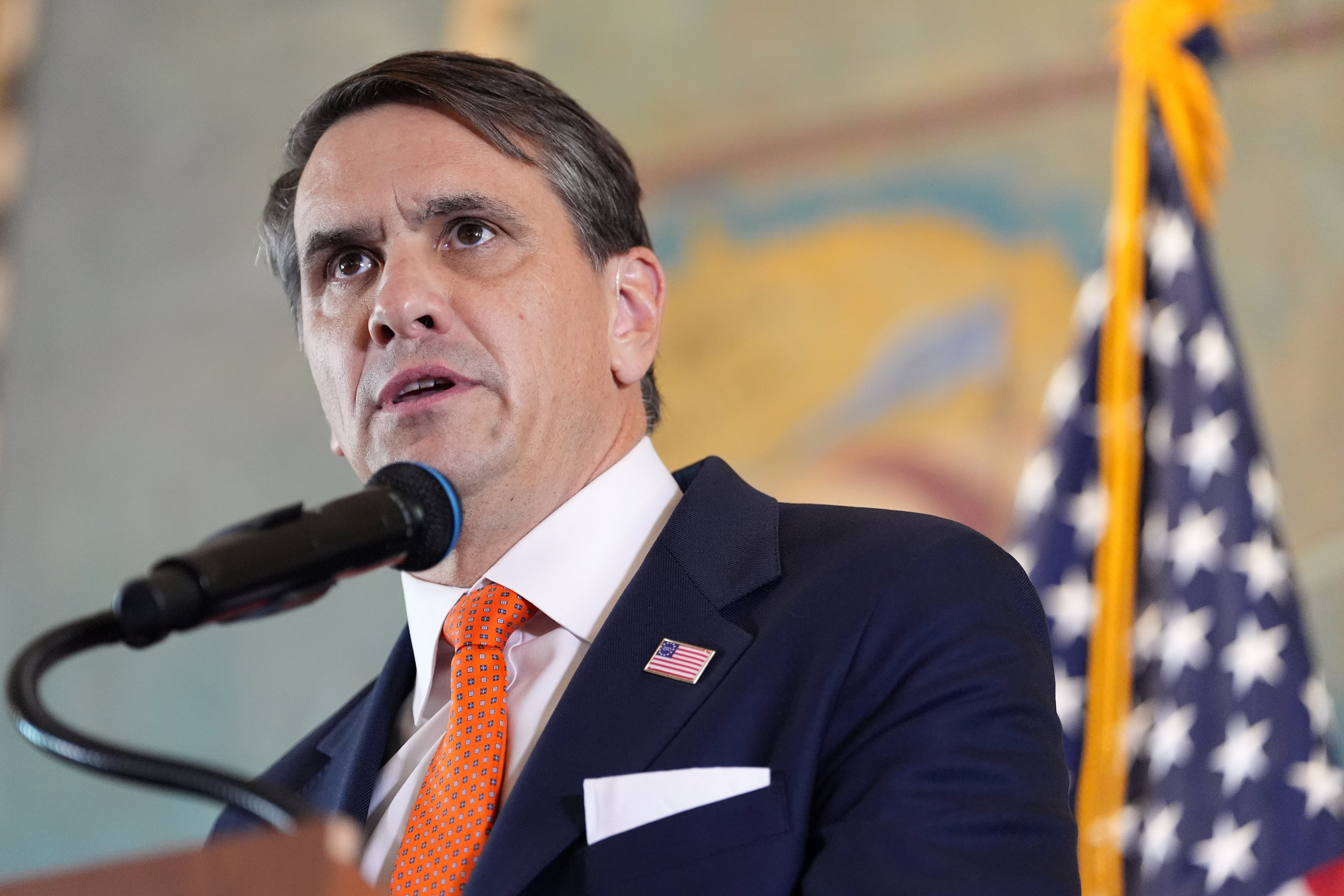 Acting U.S. Attorney General Todd Blanche answers questions at an event in Miami last month. (Rebecca Blackwell/AP)