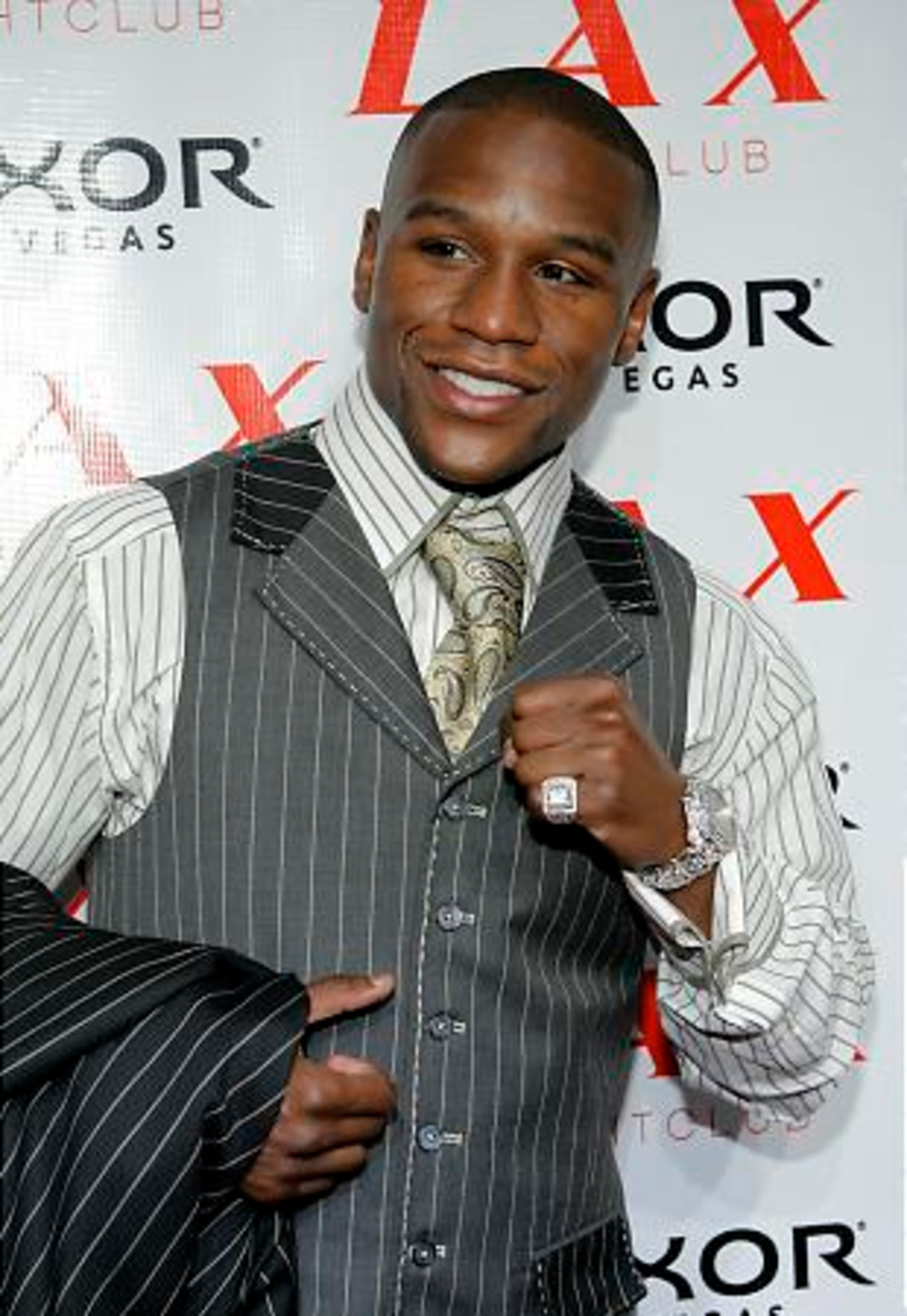 Boxer Floyd Mayweather Jr. Arrives for the grand opening part of LAX nightclub at the Luxor hotel-casino in Las Vegas on Friday.