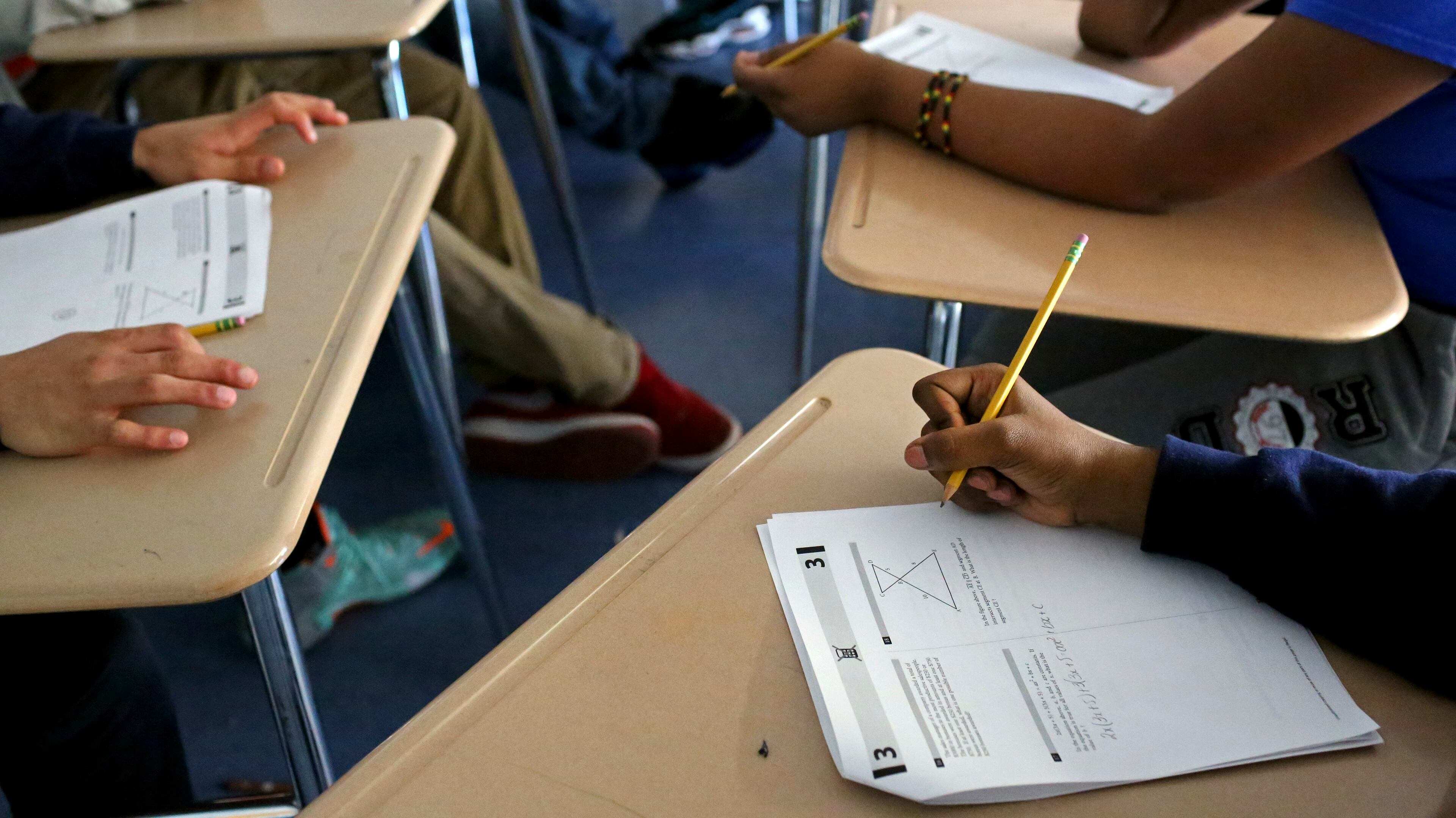 An SAT prep class at the Business of Sports School in New York, March 1, 2016. (Yana Paskova/The New York Times)