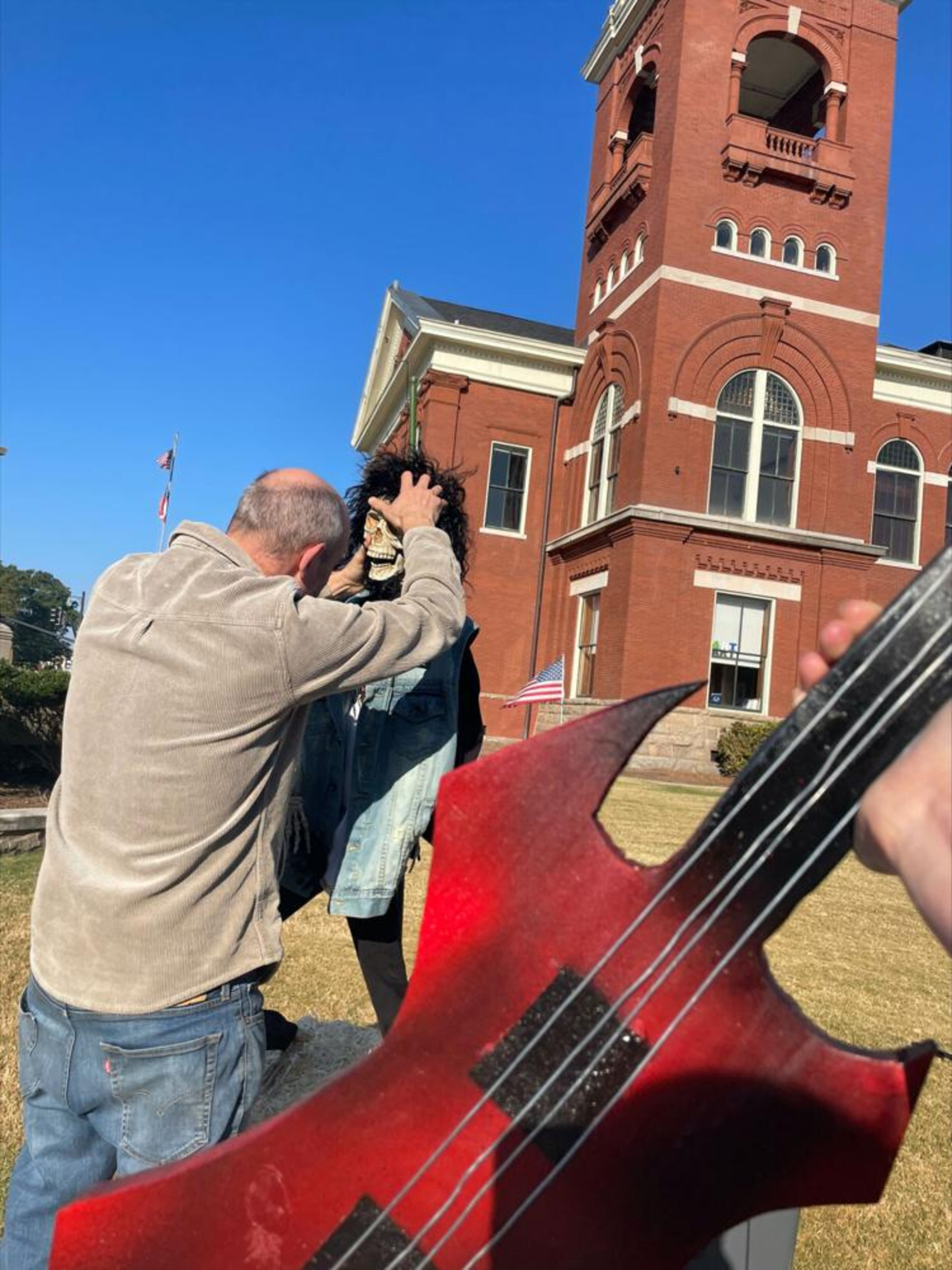 Hannah and Cameron Thompson, owners of Gold Lion Farm, were excited to create a scarecrow for the Butts County Chamber of Commerce's Scare of the Square scarecrow contest. A thief stole their excitement, and their scarecrow. (Handout)