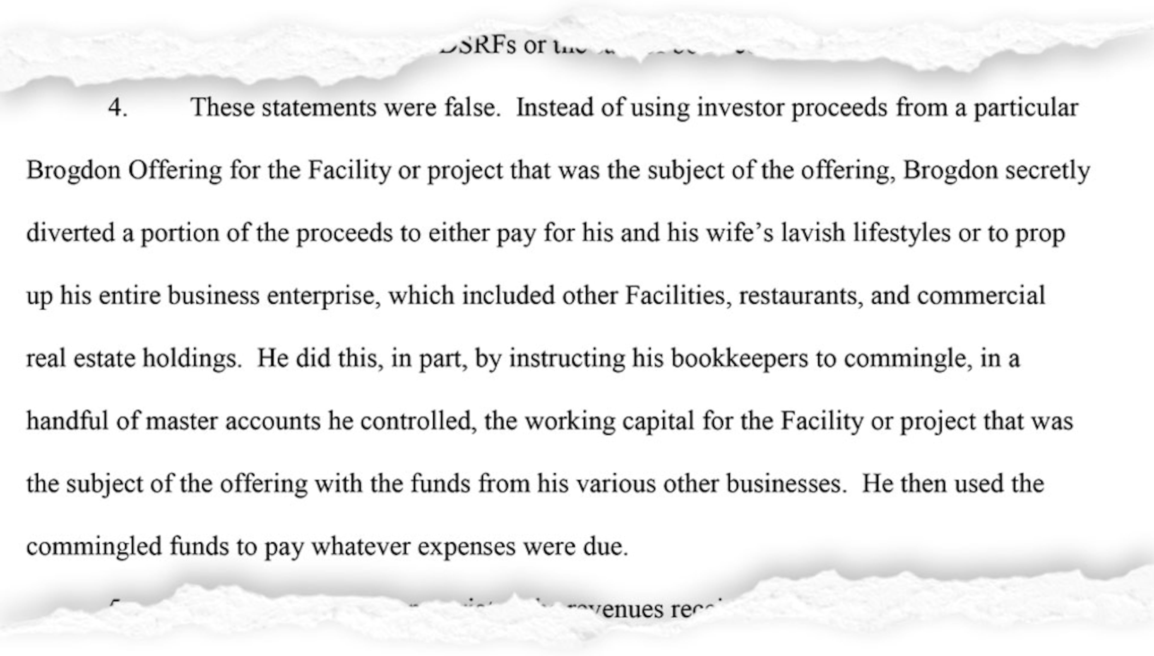 The SEC filed a civil lawsuit in 2015 accusing Christopher Brogdon of fraudulent conduct that hurt investors who bought bonds and other securities to finance nursing home and assisted living projects.