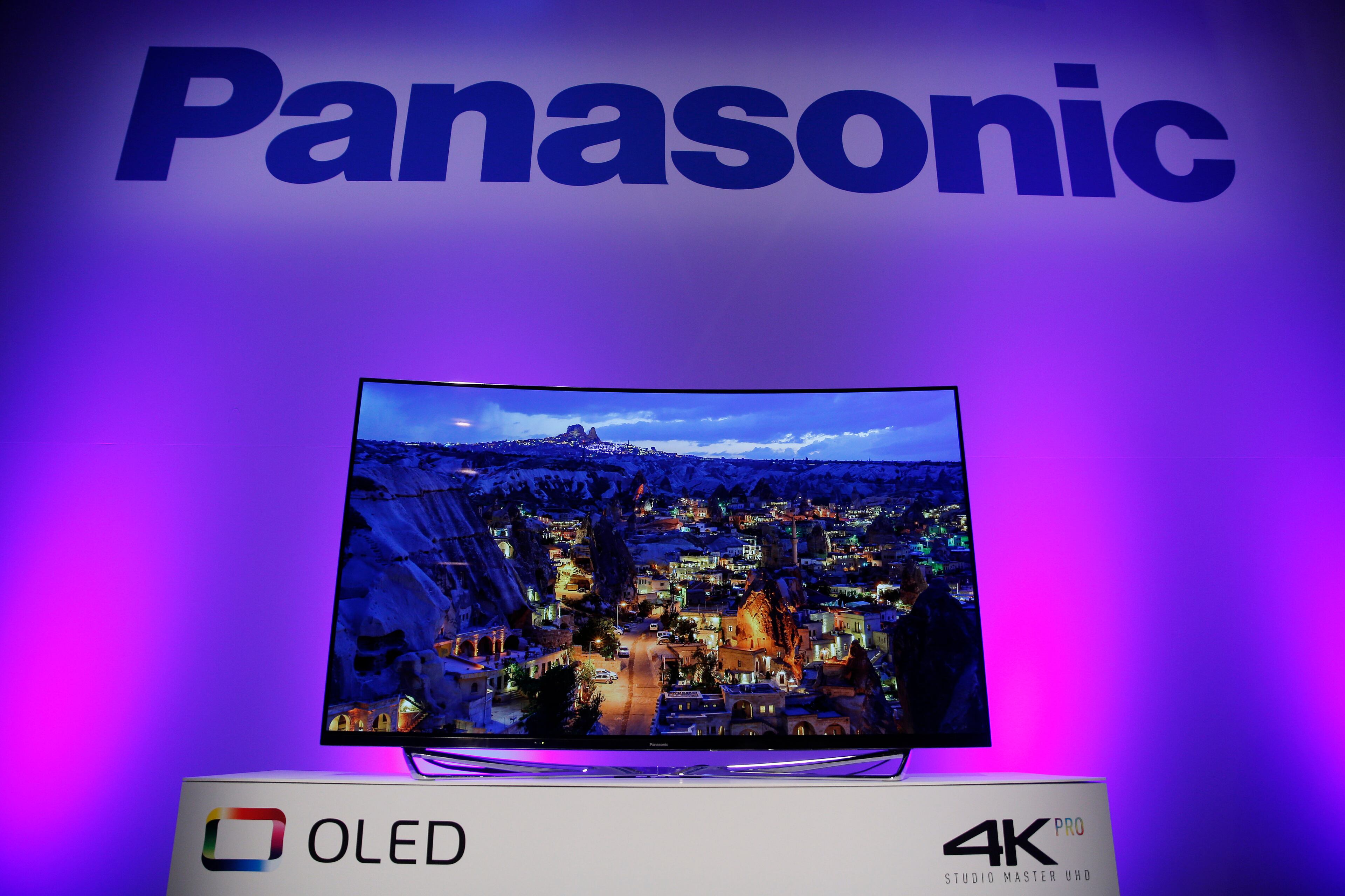 The Panasonic OLED 4K Pro Studio Master UHD television is on display during a Panasonic news conference at CES Press Day at CES International, Tuesday, Jan. 5, 2016, in Las Vegas. (AP Photo/John Locher)