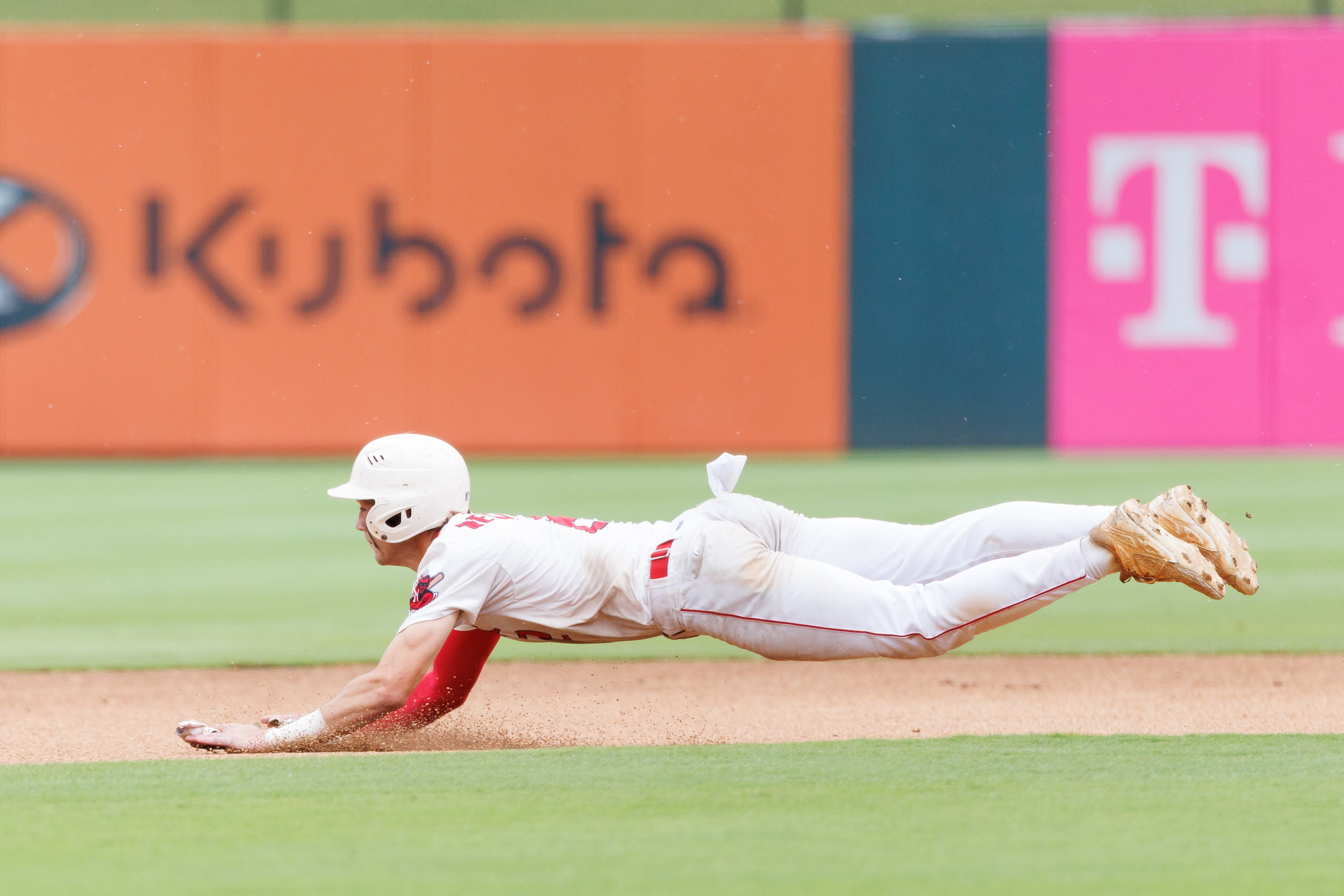 Loganville's Brantley Carter slides safely into second base during the sixth inning of Game 1 of the GHSA Class 5A baseball state Cchampionship series Monday, May 25, 2026, at Gwinnett Field in Lawrenceville. (Estela Muñoz/AJC)