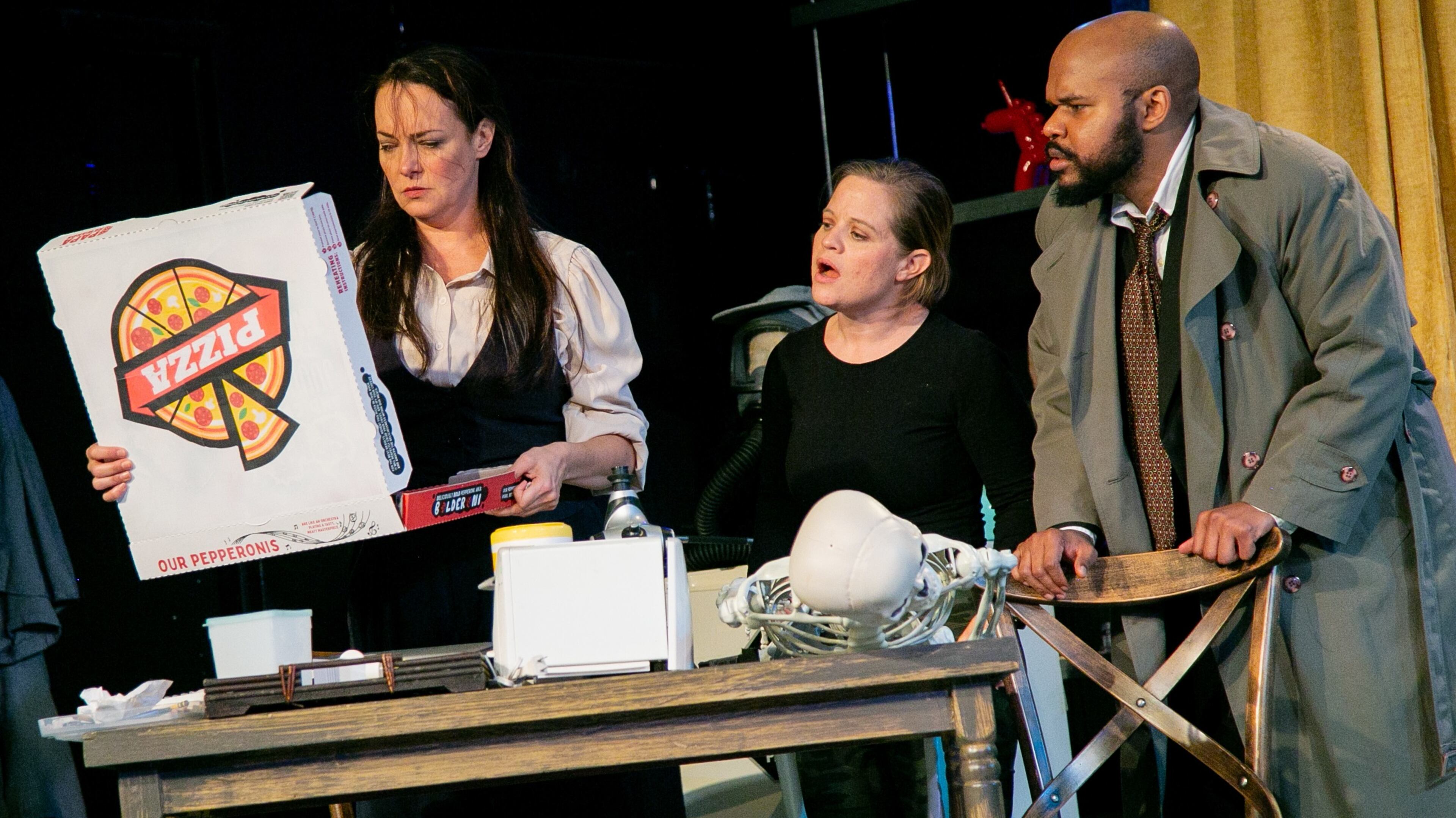 The cast of Synchronicity’s “Ms. Holmes & Ms. Watson – #2B” features Tara Ochs (from left), Karen Cassady and O’Neil Delapenha.
Courtesy of Synchronicity Theatre/Casey Gardner Ford