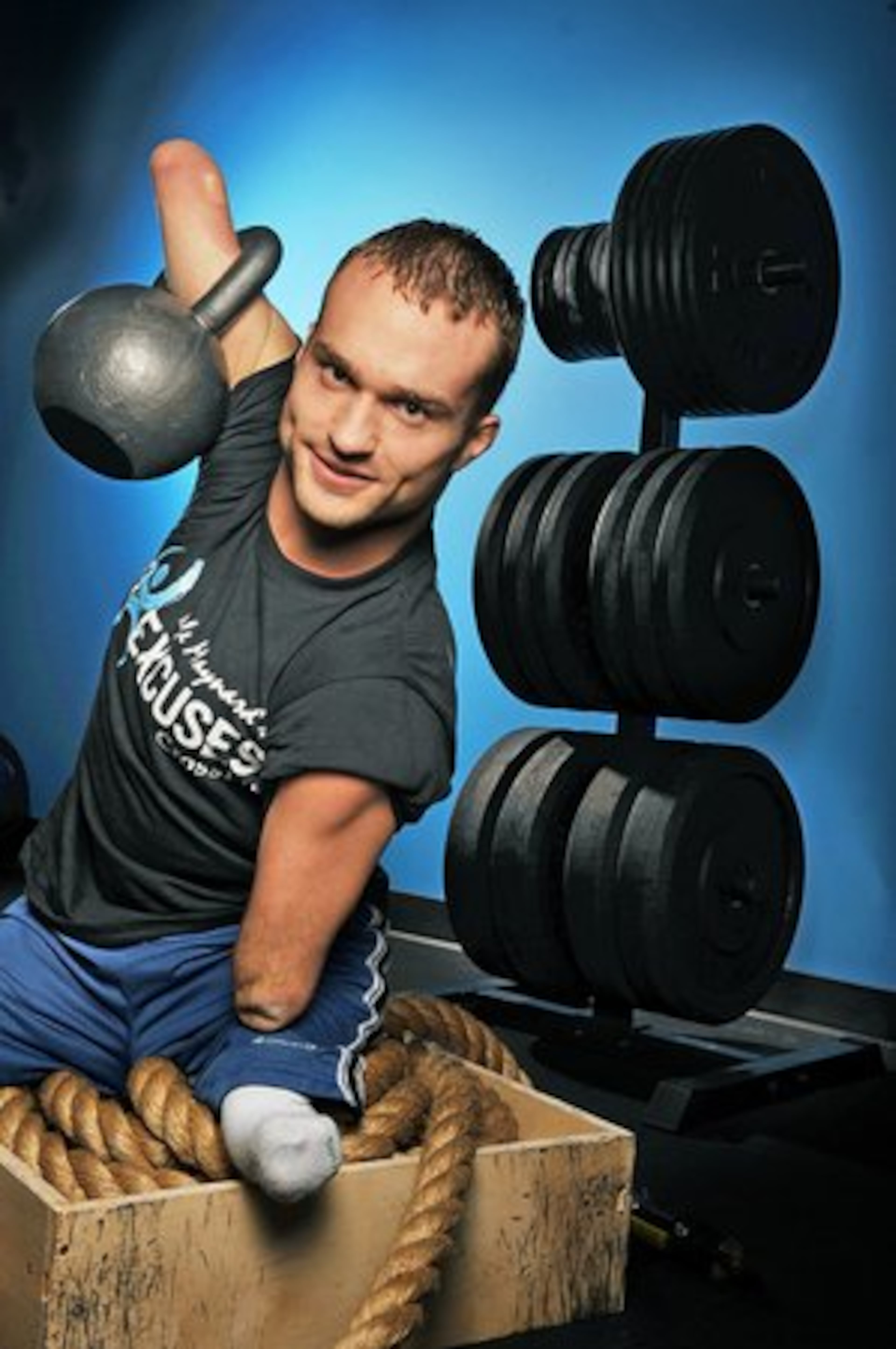 Kyle Maynard was born with congenital amputation, which left him with leaving him without full arms and legs. But he hasn't let his condition slow him down. He's opened a gym -- No Excuses Athletics -- in Suwanee.