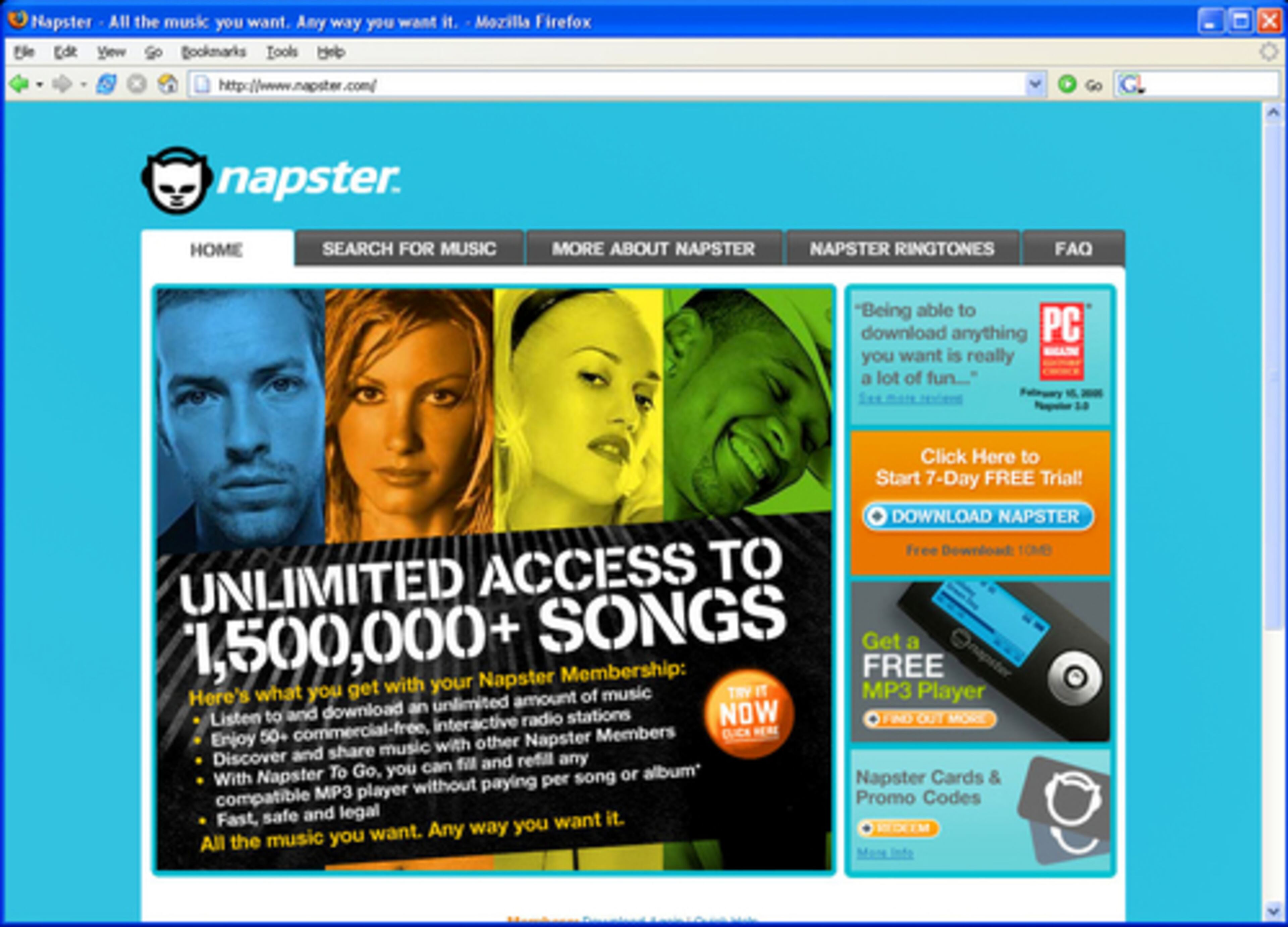 No. 1: The Recording Industry Association of America sues Napster, the free-music file-sharing service, into oblivion. But online piracy still thrives, though Napster exists today as a pay service.