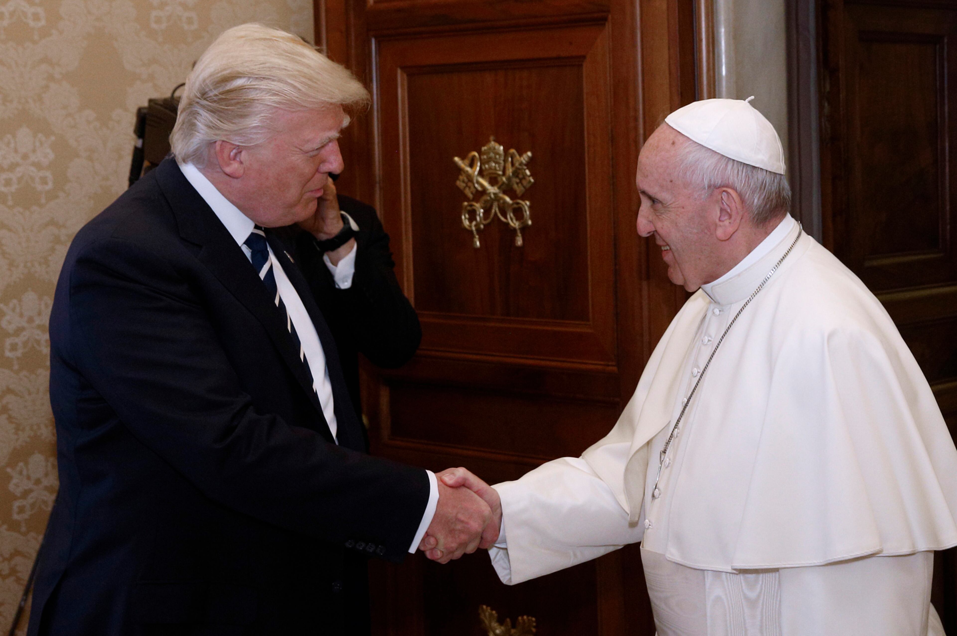 Pope Francis meets U.S. President Donald Trump on Wednesday, May 24, 2017 at the Vatican. (Evandro Inetti/Vaticanpool/Hearin/Zuma Press/TNS)