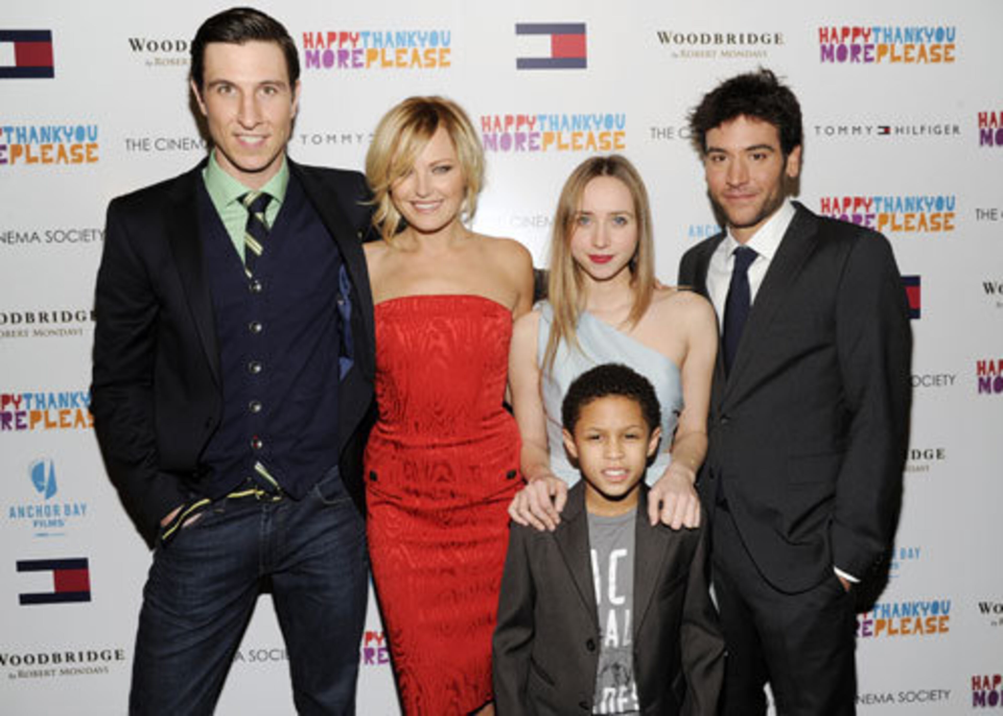 Cast members, from left, Pablo Schreiber, Malin Akerman, Zoe Kazan, Michael Algieri and Josh Radnor attend a special screening of "happythankyoumoreplease" hosted by the Cinema Society at the Landmark Sunshine Cinema on Monday, March 2, 2011 in New York.
