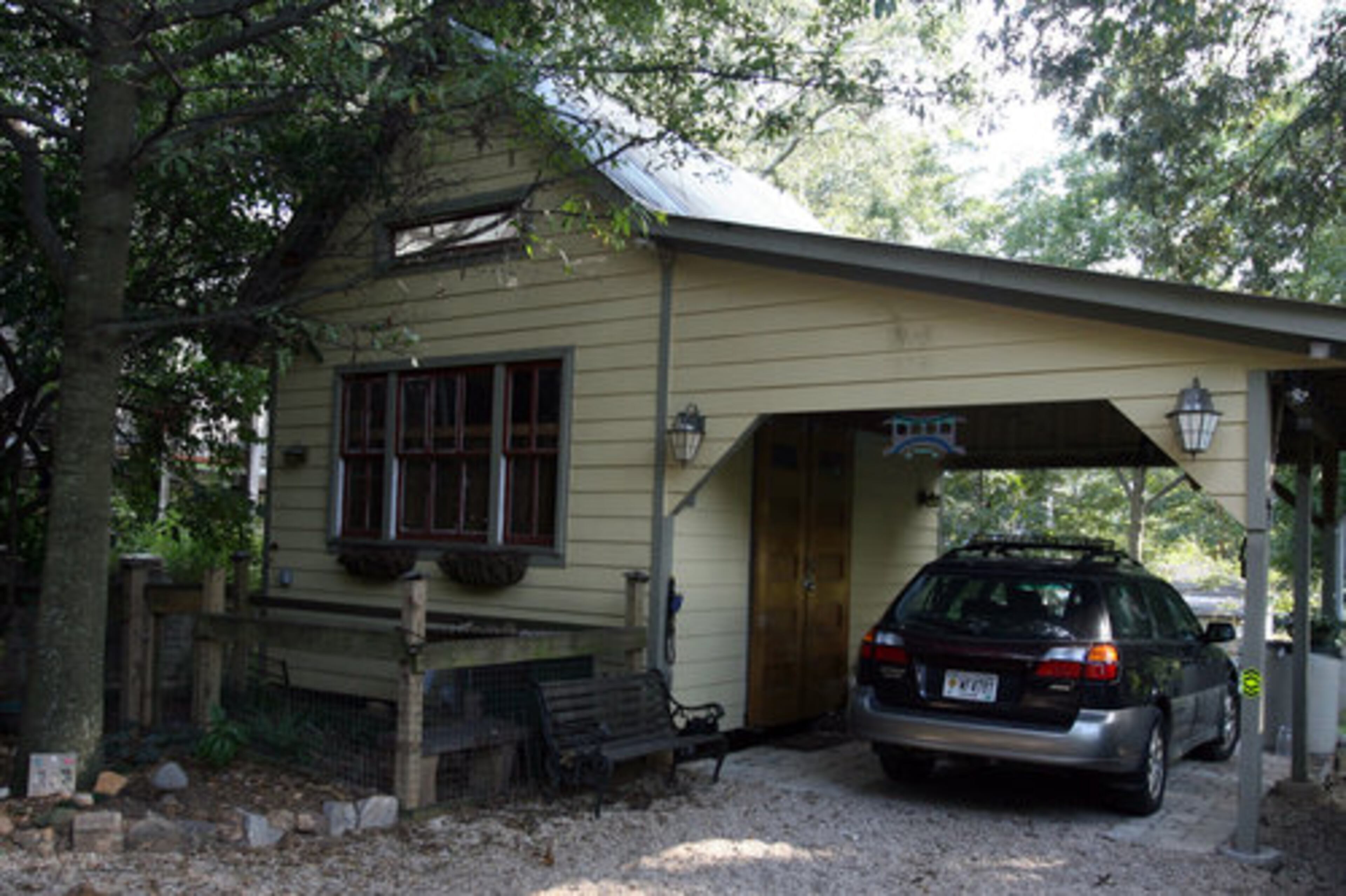 Matt and Shannon Sanders built this barn in their backyard for storage and to use as a wood shop.
