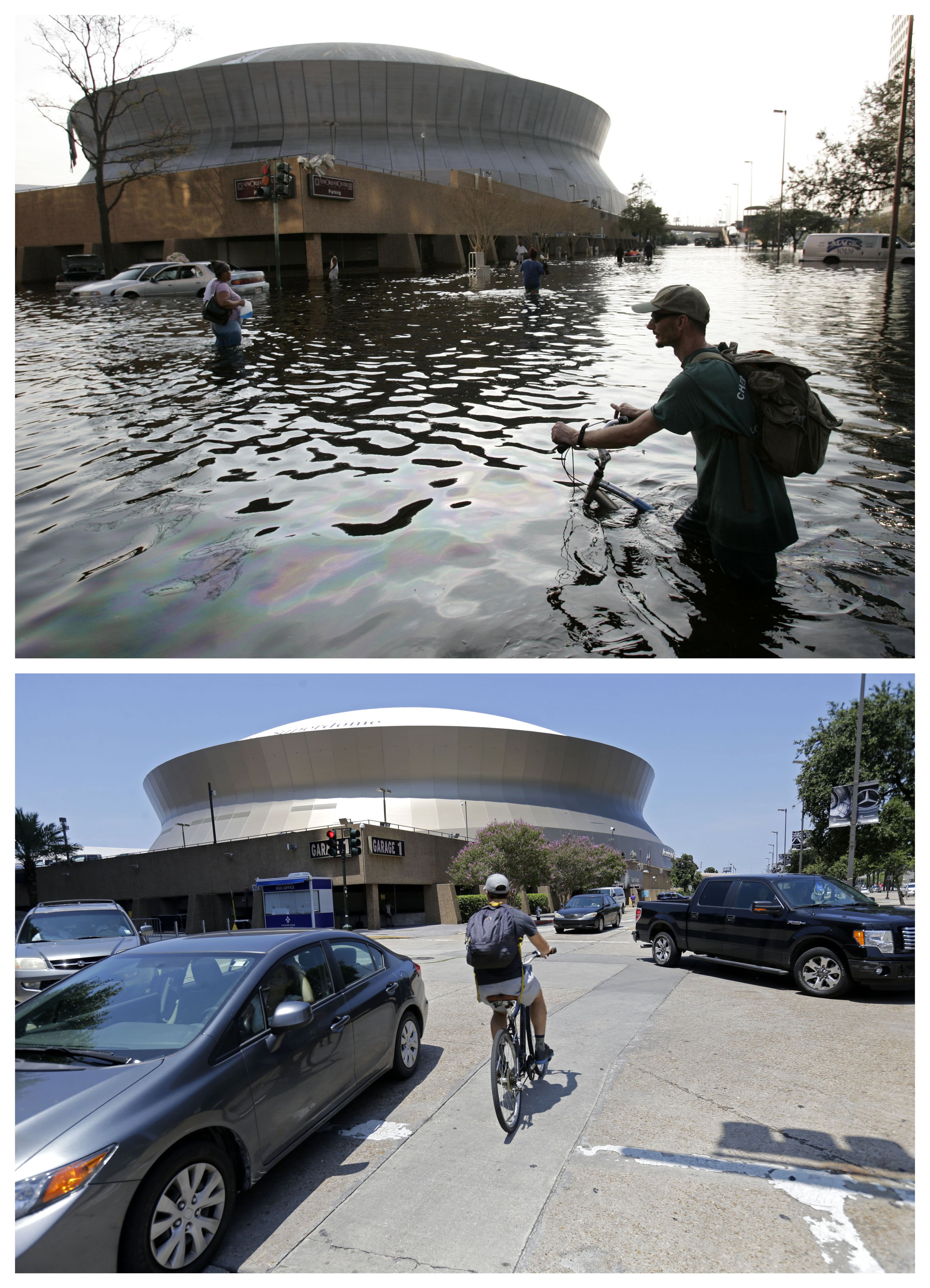 Then and now: Photos of Hurricane Katrina: Tomorrow is the 10th anniversary of Katrina's landfall on the Gulf Coast. Here's a look at New Orleans then and now.