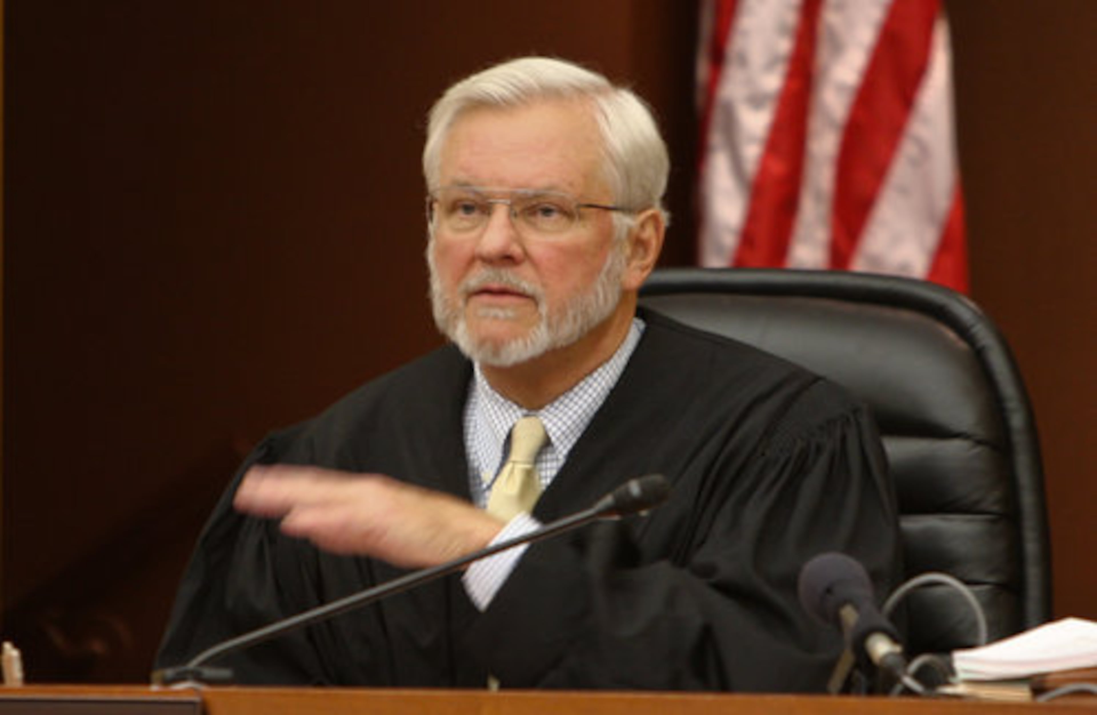 Judge T. Jackson Bedford Jr. comments to the jury after the verdict Thursday.