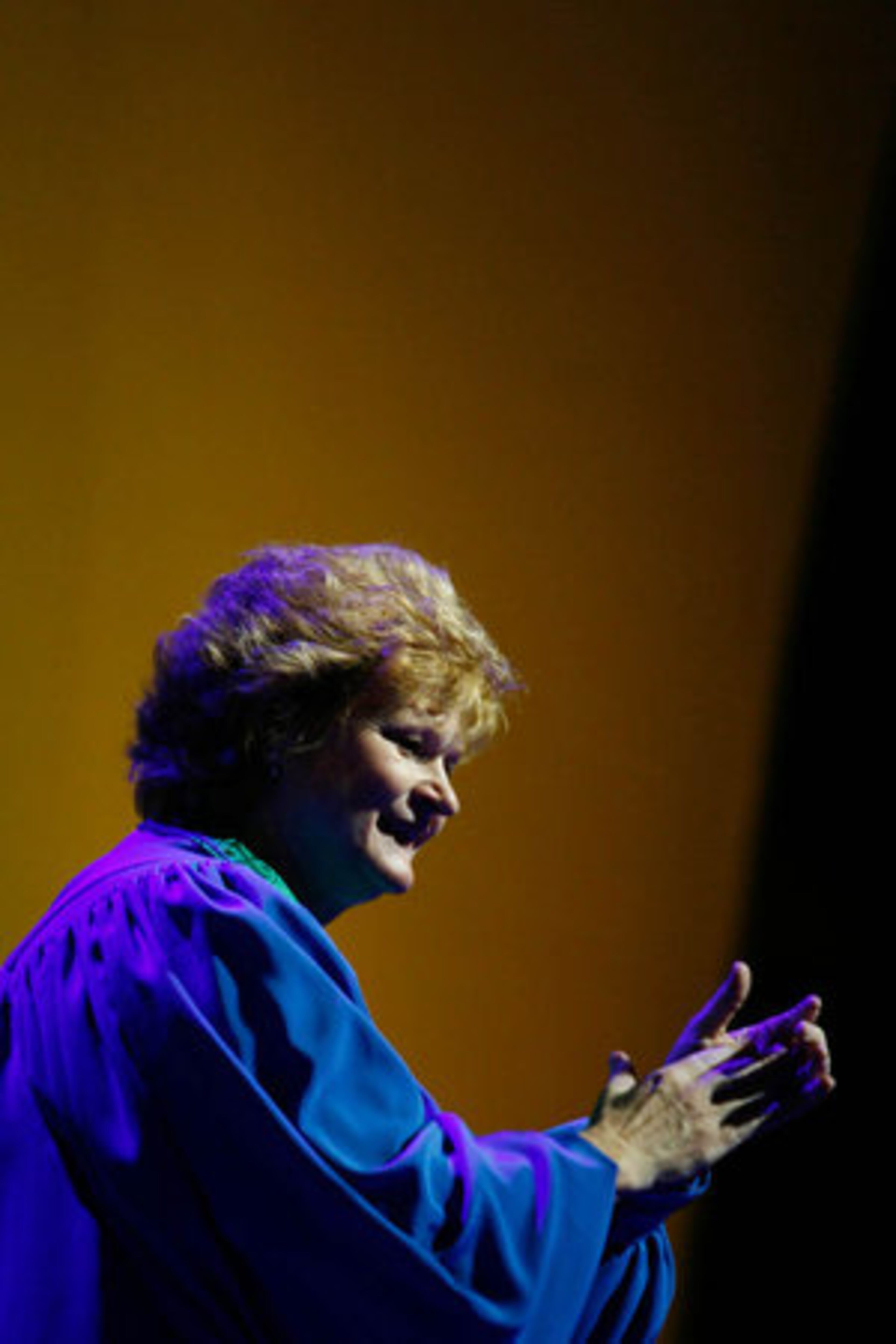 Celia Stockton, director of the Hamilton Mill United Methodist Church in Dacula, leads her group. "I have Jesus in my feet," Stockton said.