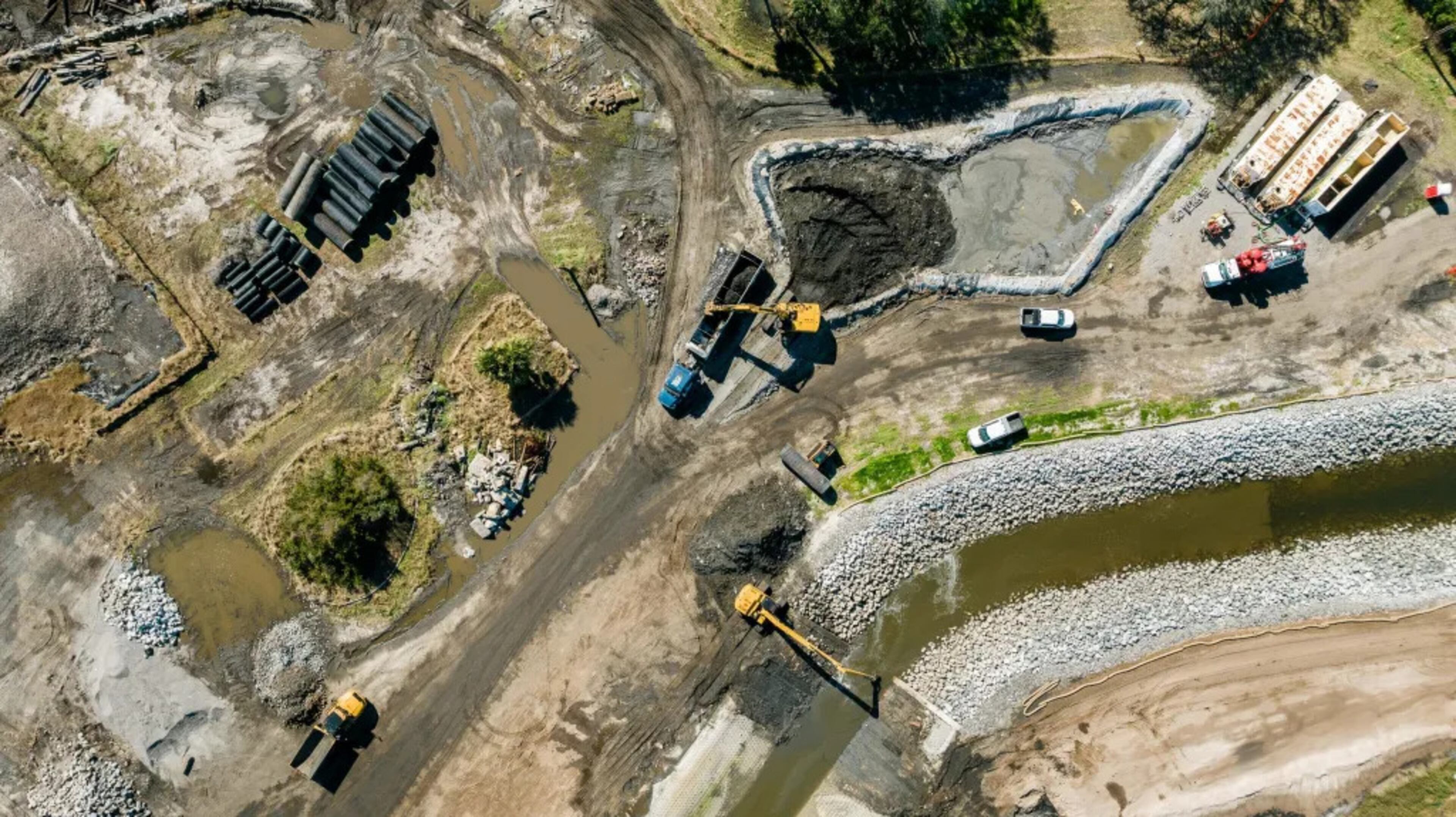 Clean up at the Terry Creek Dredge Spoils/Hercules Outfall Superfund site, Feb. 7, 2024, Brunswick, GA. (Photo Courtesy of Justin Taylor/The Current GA)
