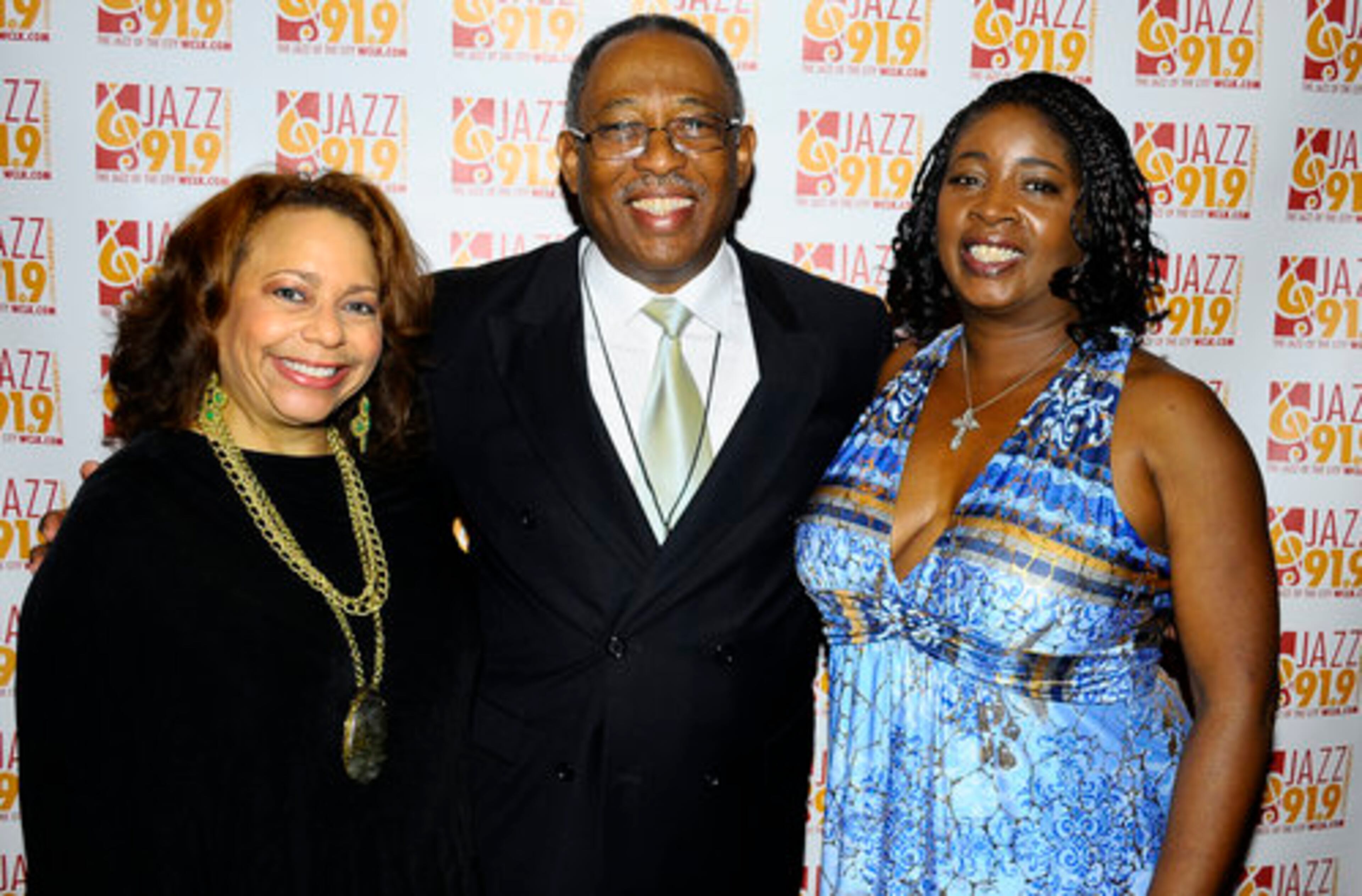 Lisa Mosley, Jay Edwards and WCLK radio personality Riva Blue take a photo before the show.