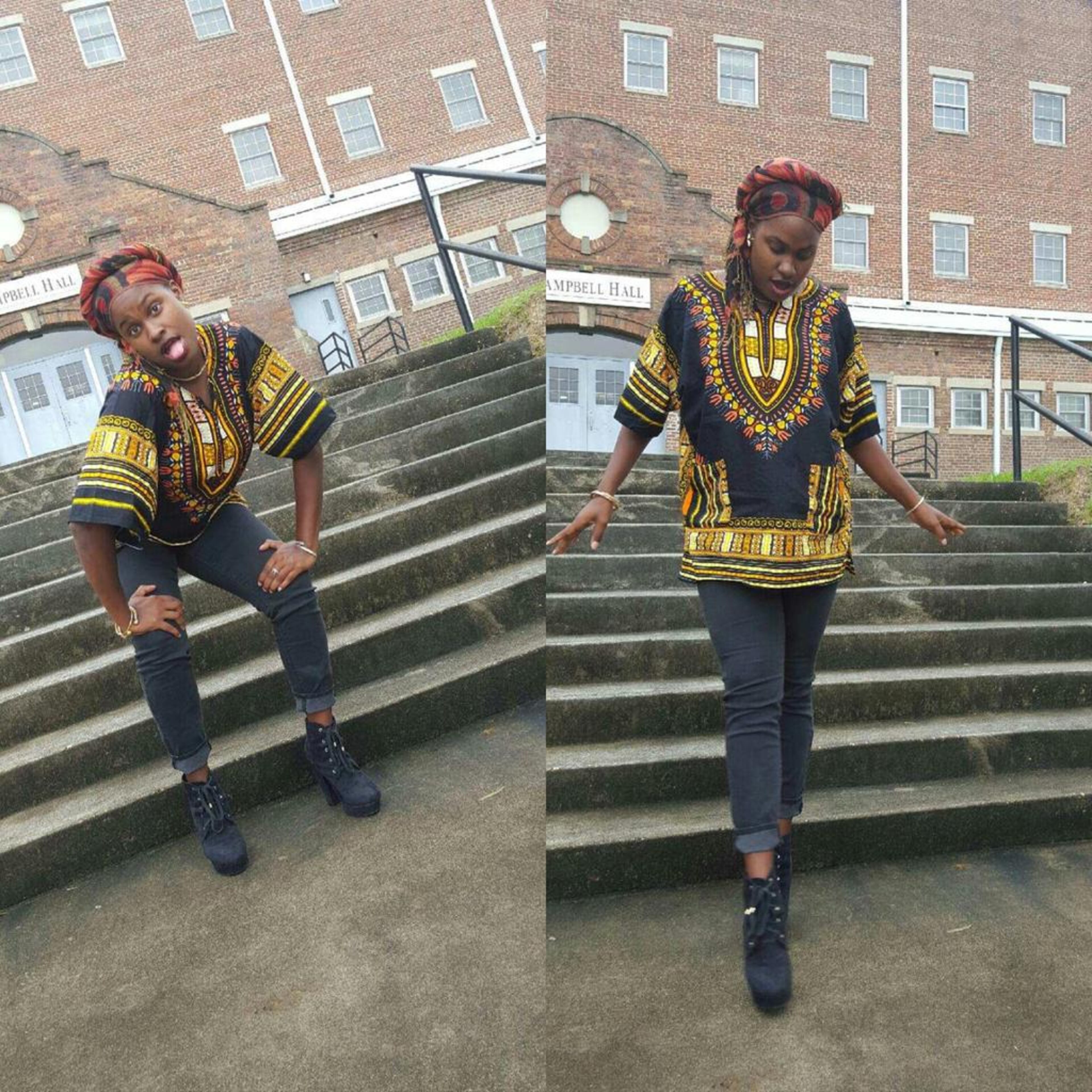 Candace Clark is a 20-year-old student at Tuskegee University. “I wear them because they are a personal statement of my colorfully flagrant individuality. And every time I wear it, it’s a challenge to see how many different ways I can rock it. And to know no one else can copy me. Cause I didn't even expect it. "