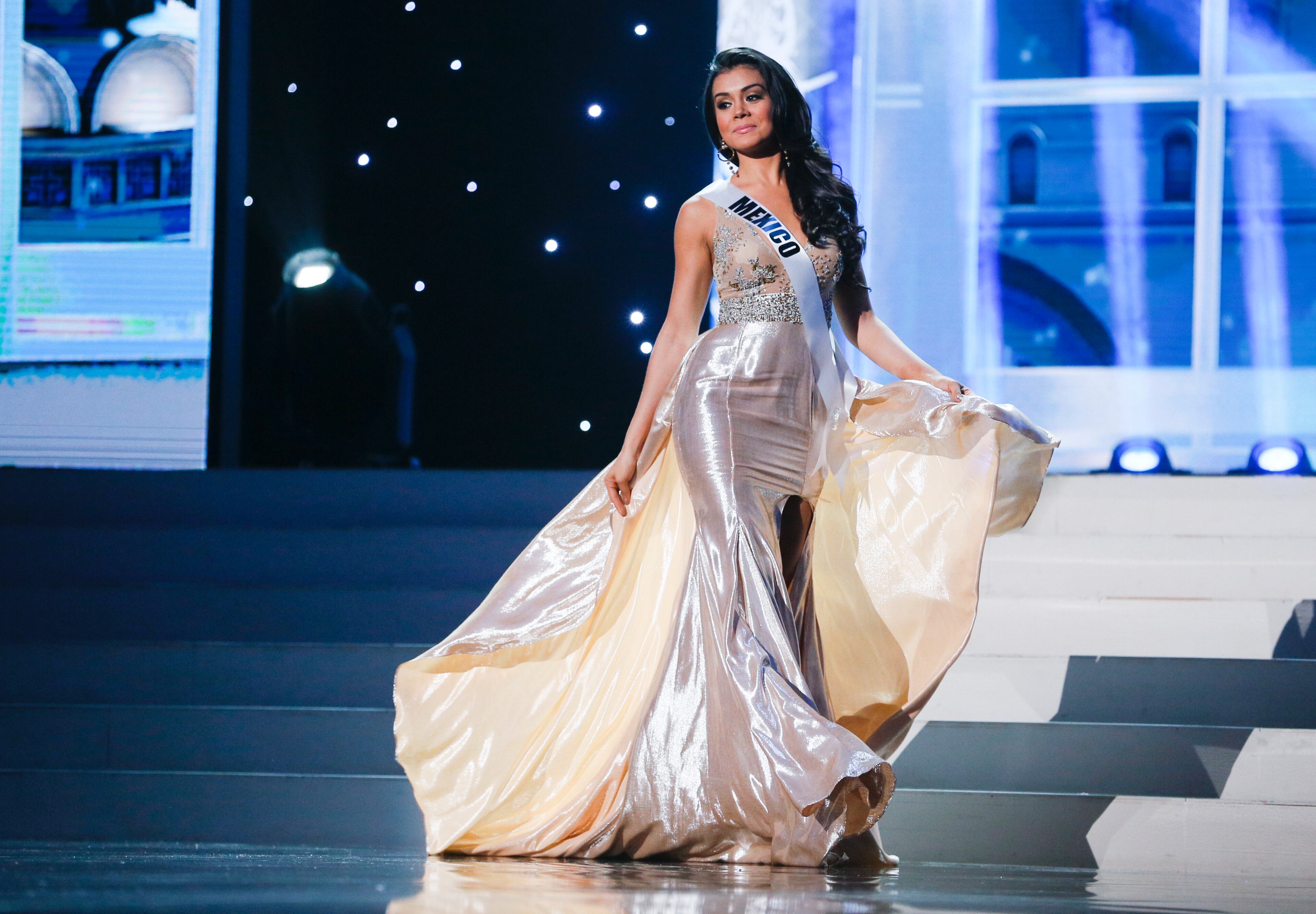 Miss Mexico Cynthia Duque presents herself during the preliminary competition of the 2013 Miss Universe pageant in Moscow, Russia, on Tuesday, Nov. 5, 2013. Beauties will compete for the title of Miss Universe in Moscow on Nov. 9.