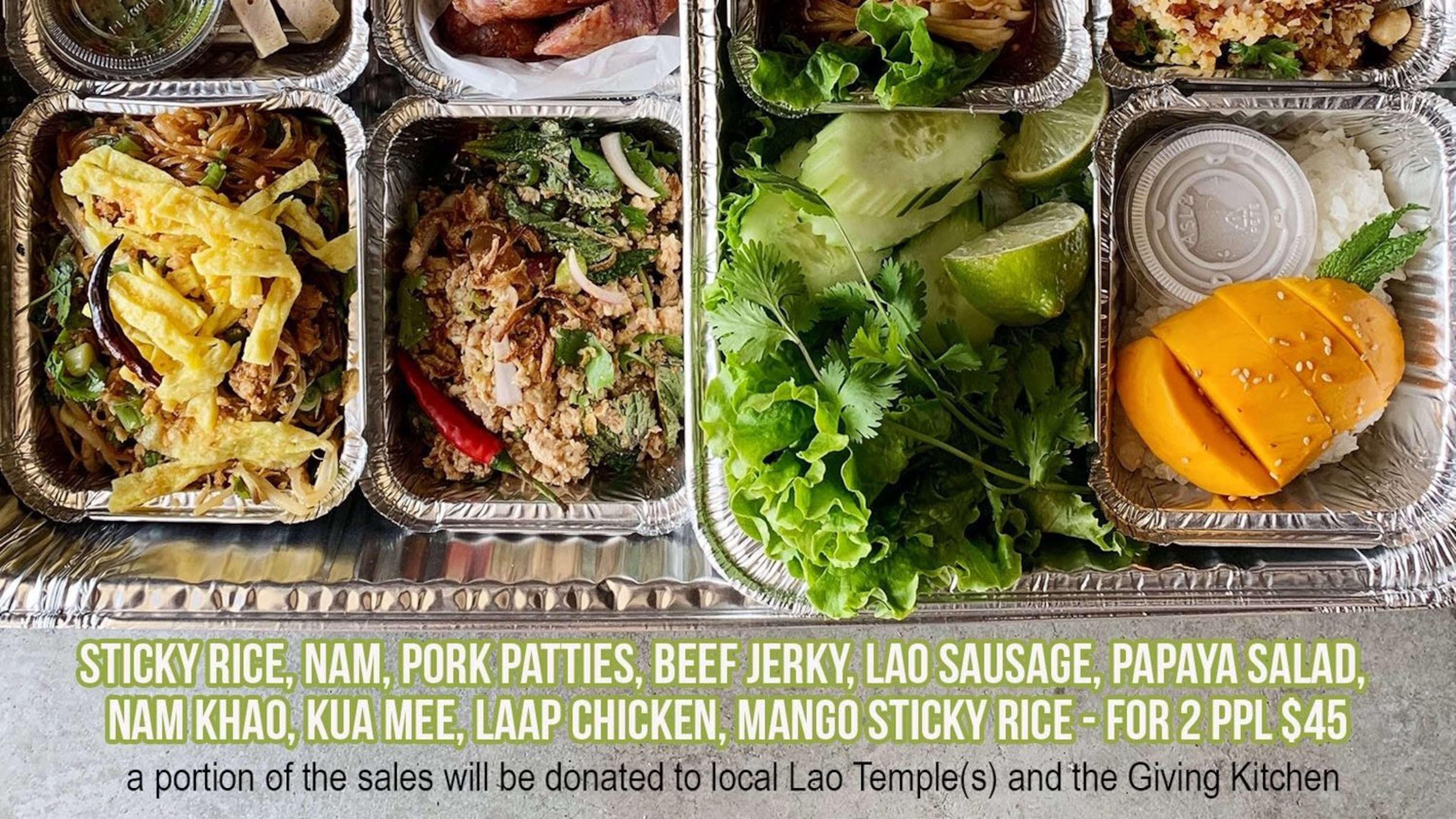 To celebrate the upcoming Laotian New Year, Snackboxe Bistro is offering a special platter every weekend in April. Priced at $45, and portioned to serve two people, the feast includes eight dishes, plus mango sticky rice for dessert. CONTRIBUTED BY SNACKBOXE BISTRO