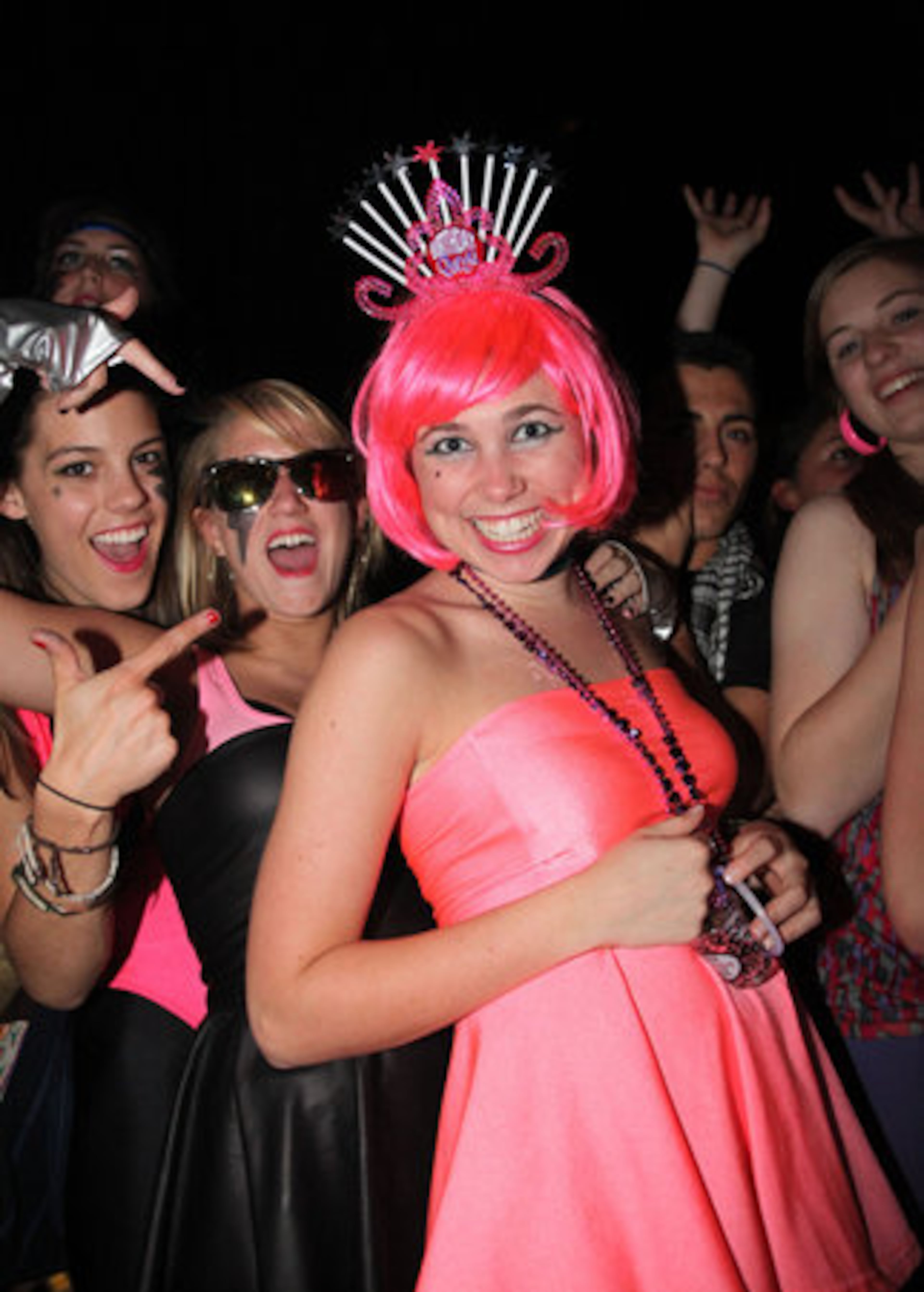 Mary Scott Wolters, along with friends Lenzie Avery and Carolina Ivey, celebrates her birthday at the show.