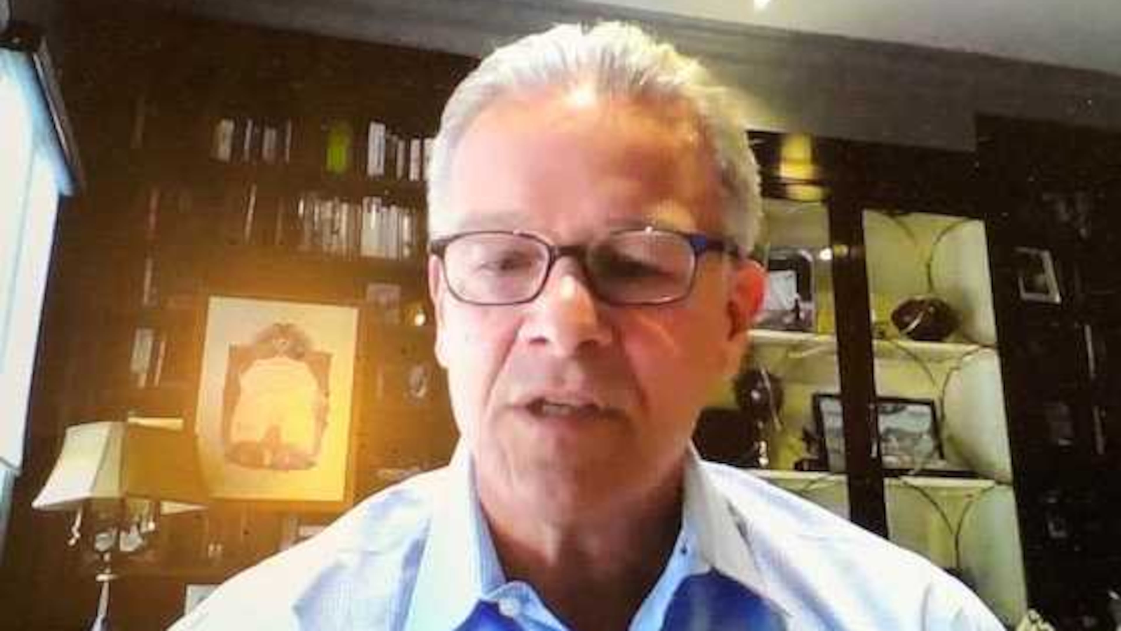 Steve Cannon, CEO of Arthur Blank’s group of businesses, speaks during a digital conference on cashless stadiums Friday.