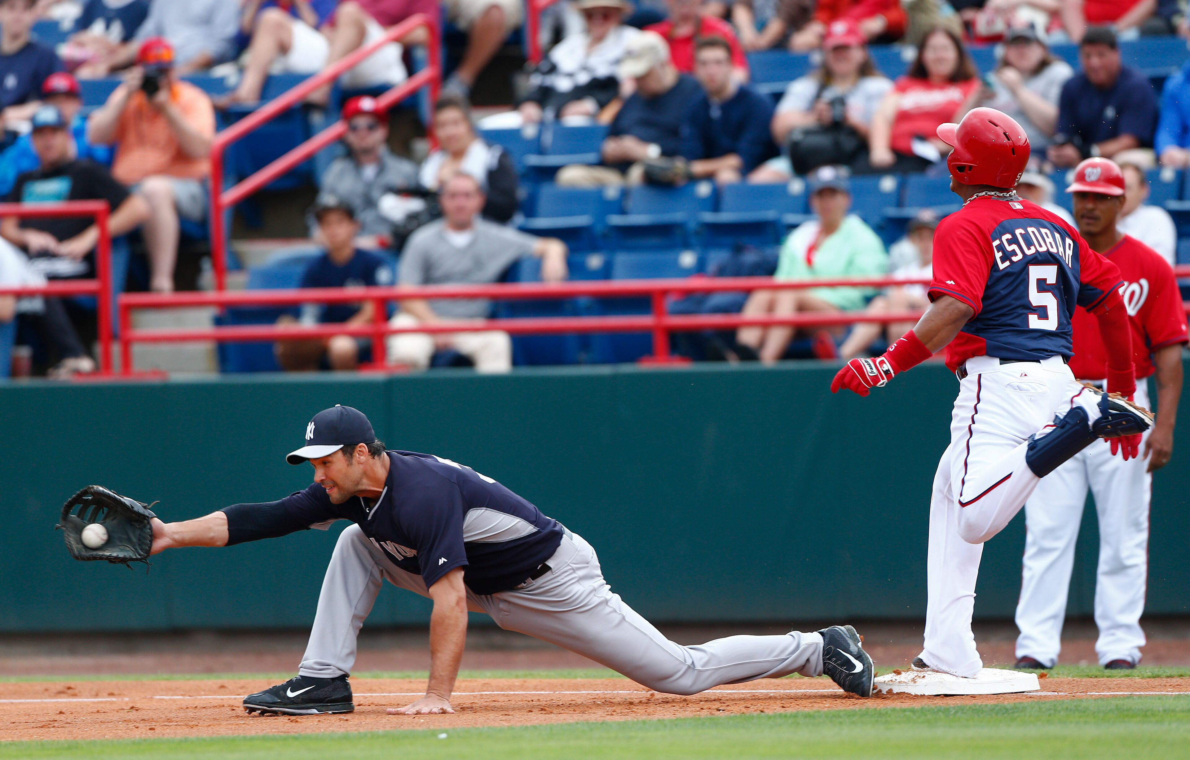 Washington acquired second baseman Yunel Escobar in a January trade with the Oakland A's, who acquired him four days earlier from Tampa Bay. (AP Photo/John Bazemore)